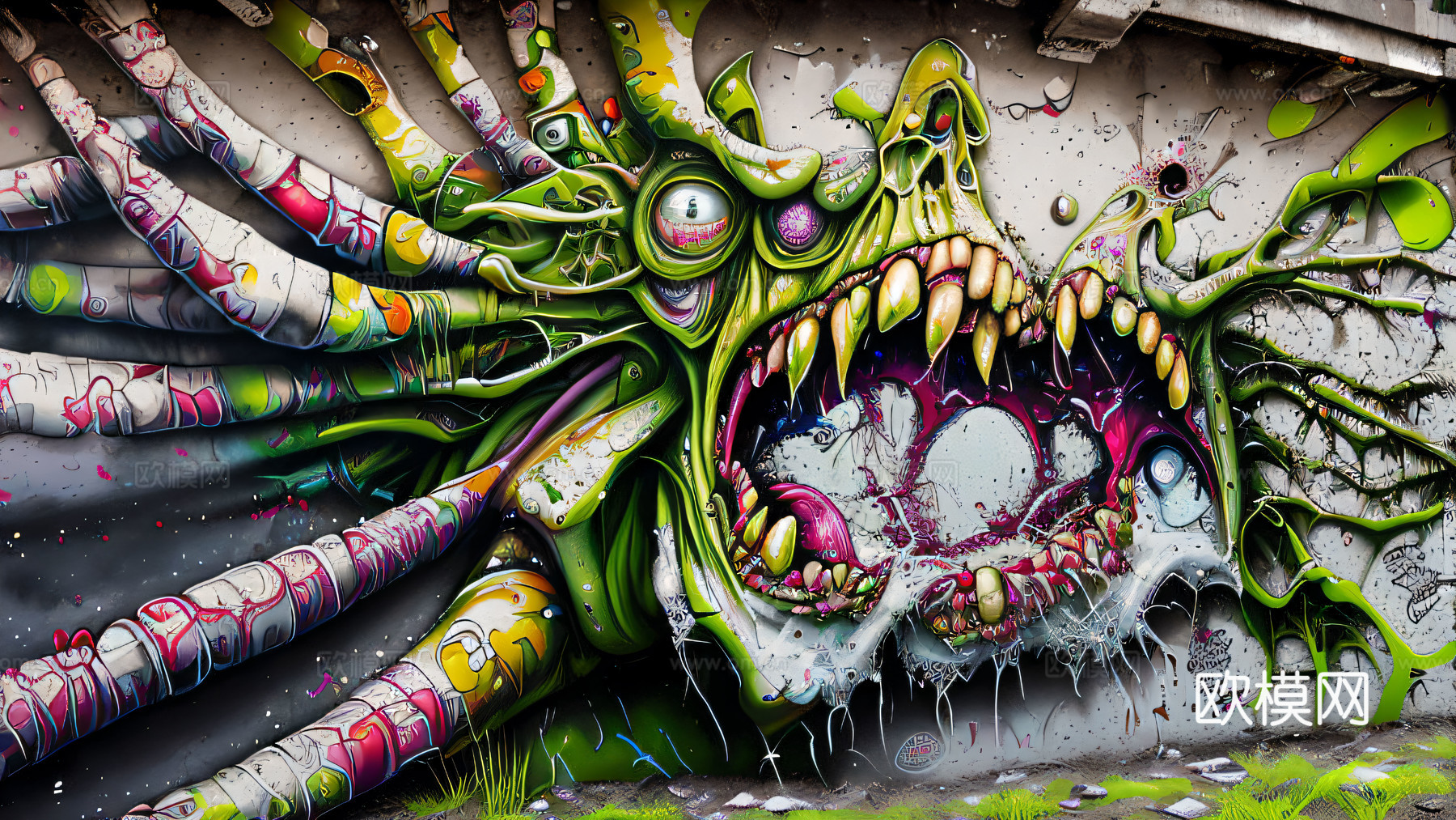 街头涂鸦绘画喷漆墙绘139下载