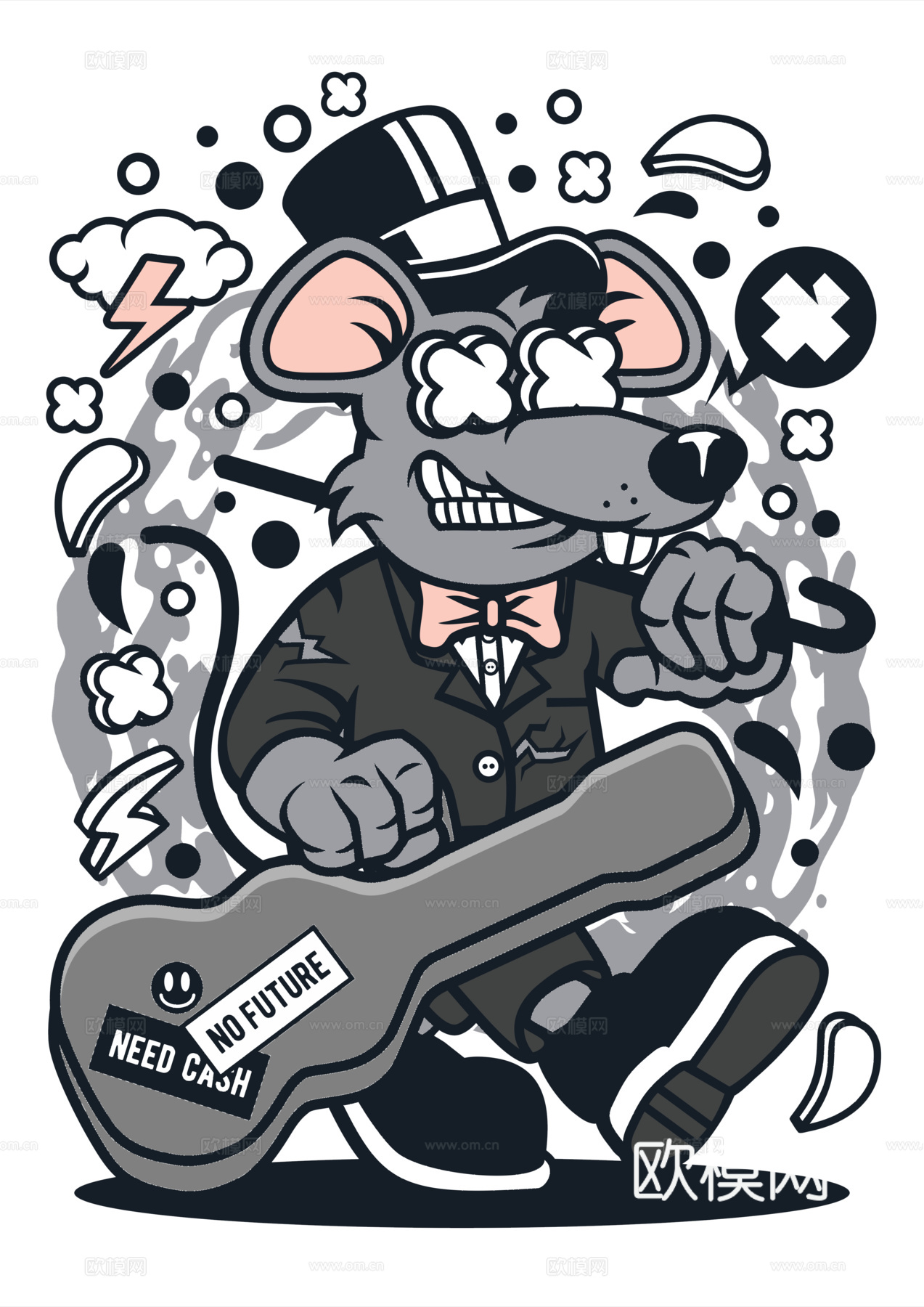 创意卡通潮流涂鸦插画印花146