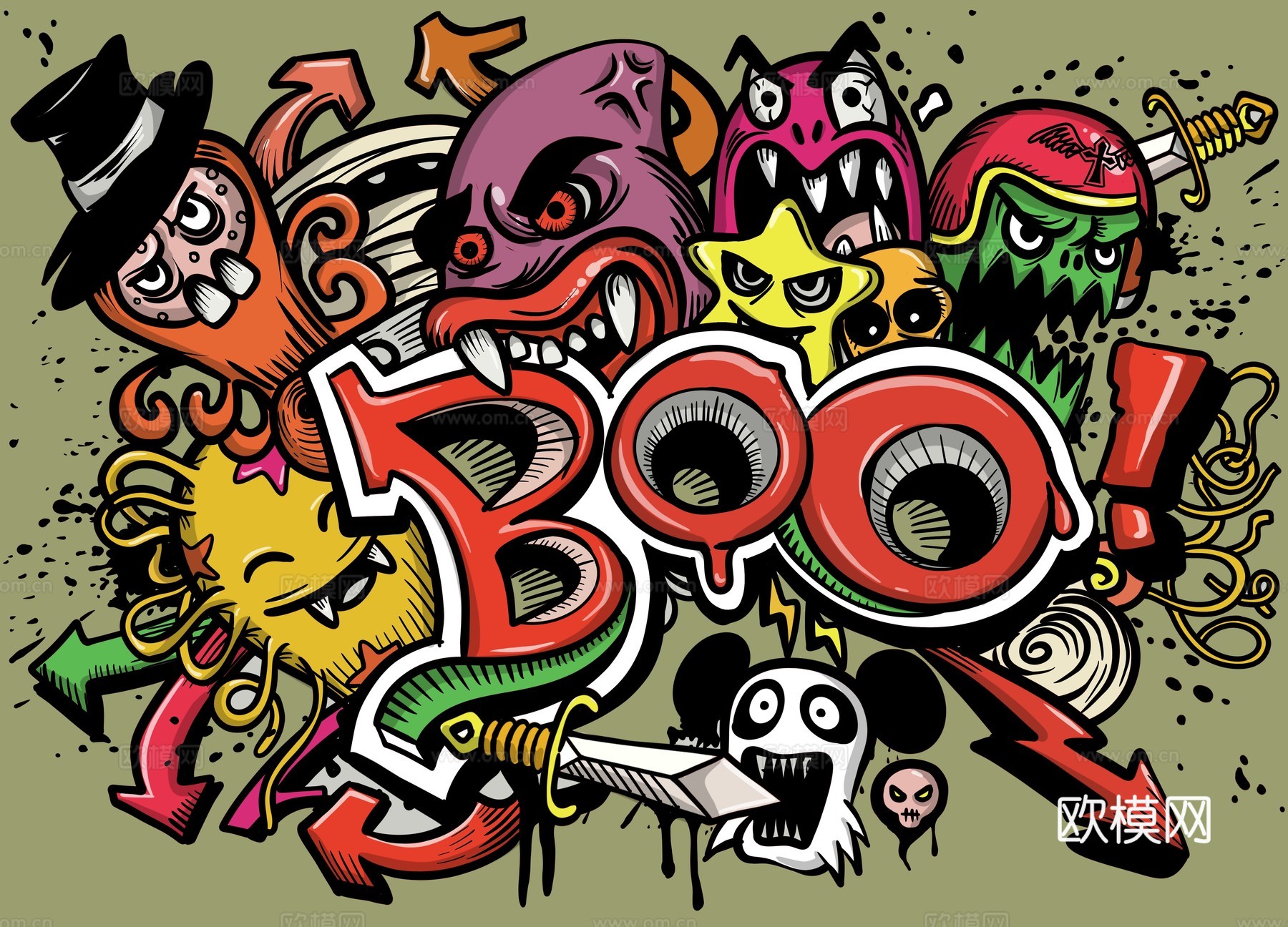 创意可爱卡通涂鸦插画107