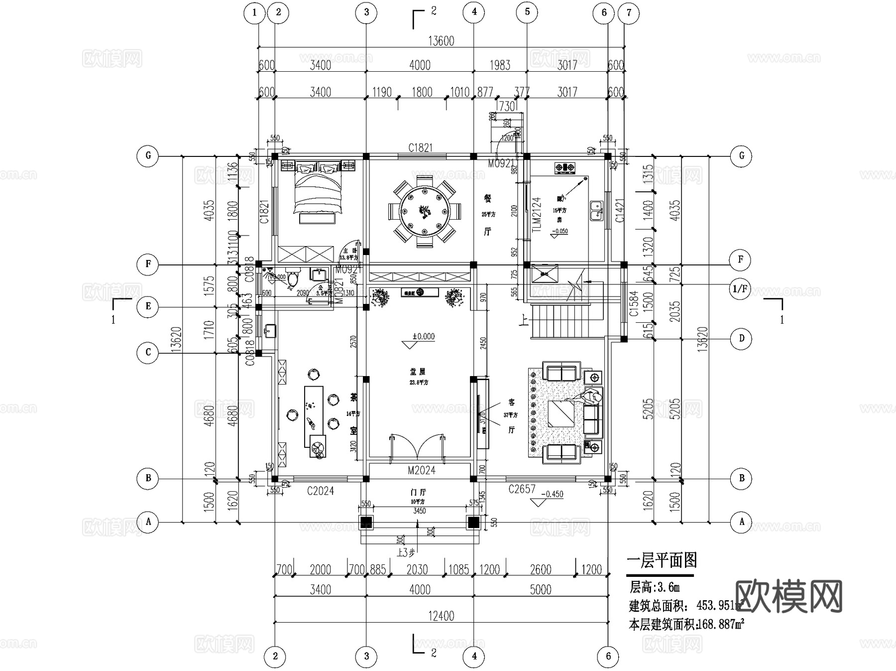 新中式三层独栋别墅乡村农村自建房住宅建筑CAD施工图cad施工图