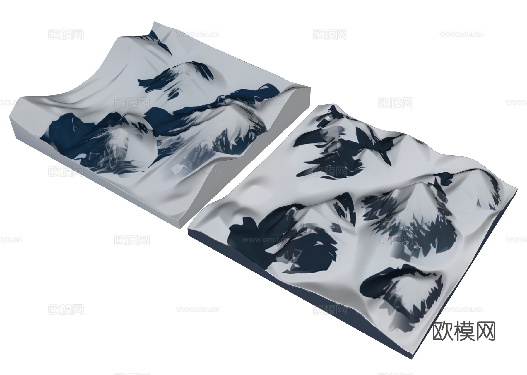 现代雪山 群山山脉 山体 山地 公园景观 地形 山地公园 自su模型
