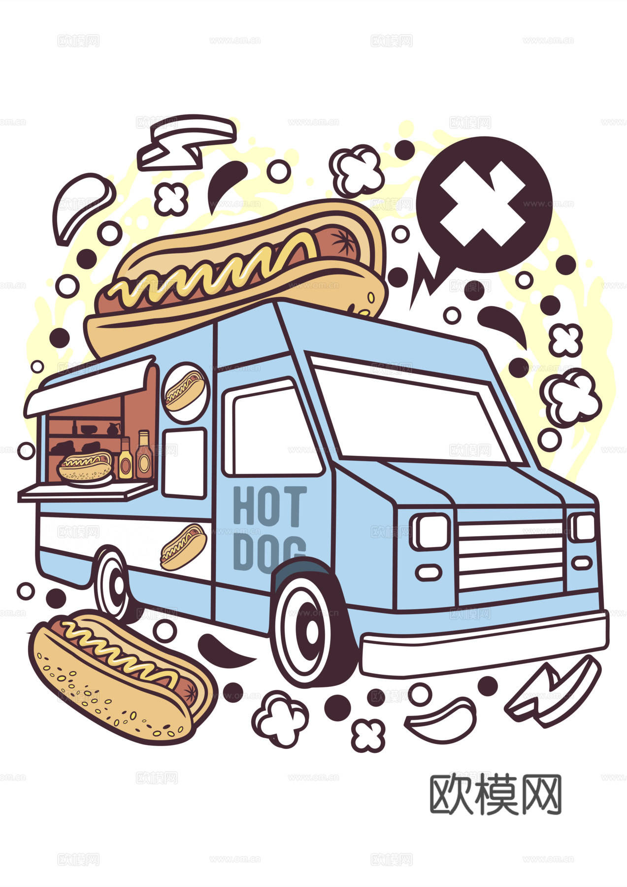 创意卡通潮流涂鸦插画印花91下载