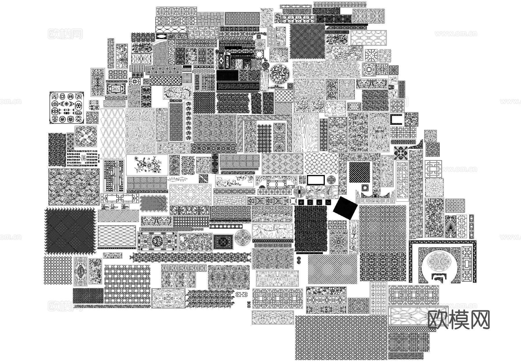 图案花纹CAD图库cad施工图