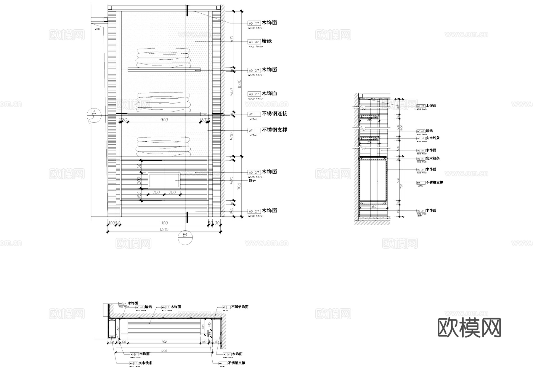 CCD酒店室内节点大样CAD施工图集cad施工图