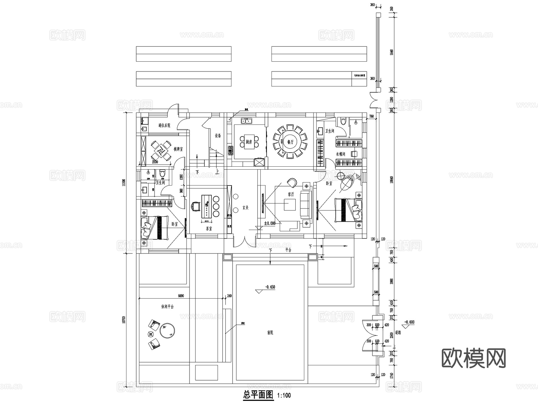新中式二层独栋别墅农村乡村自建房建筑CAD施工图cad施工图