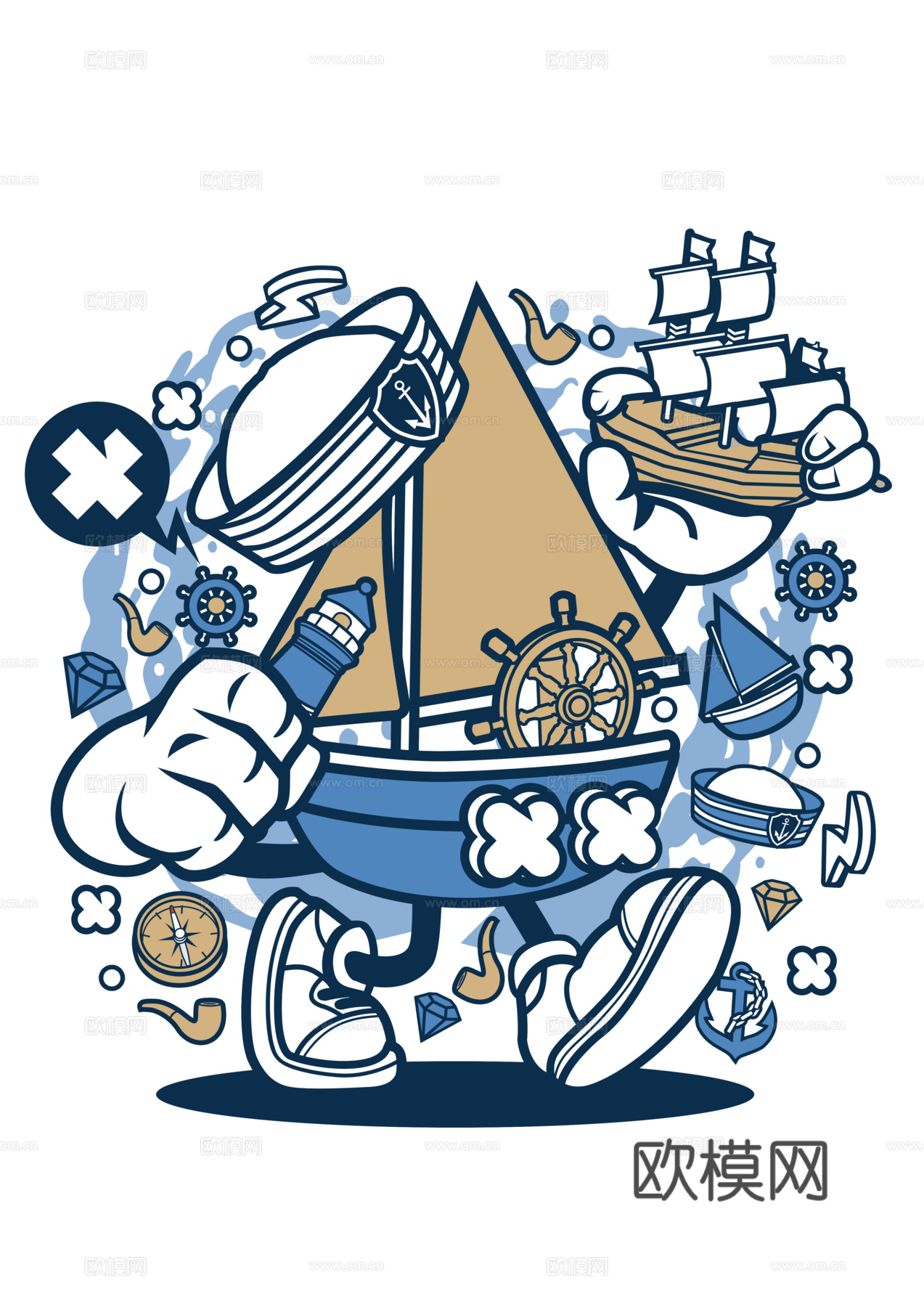 创意卡通潮流涂鸦插画印花107