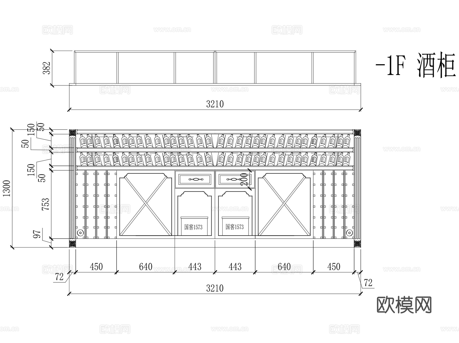 酒柜酒架吧台室内家具柜体详图CAD施工图集 49套cad施工图