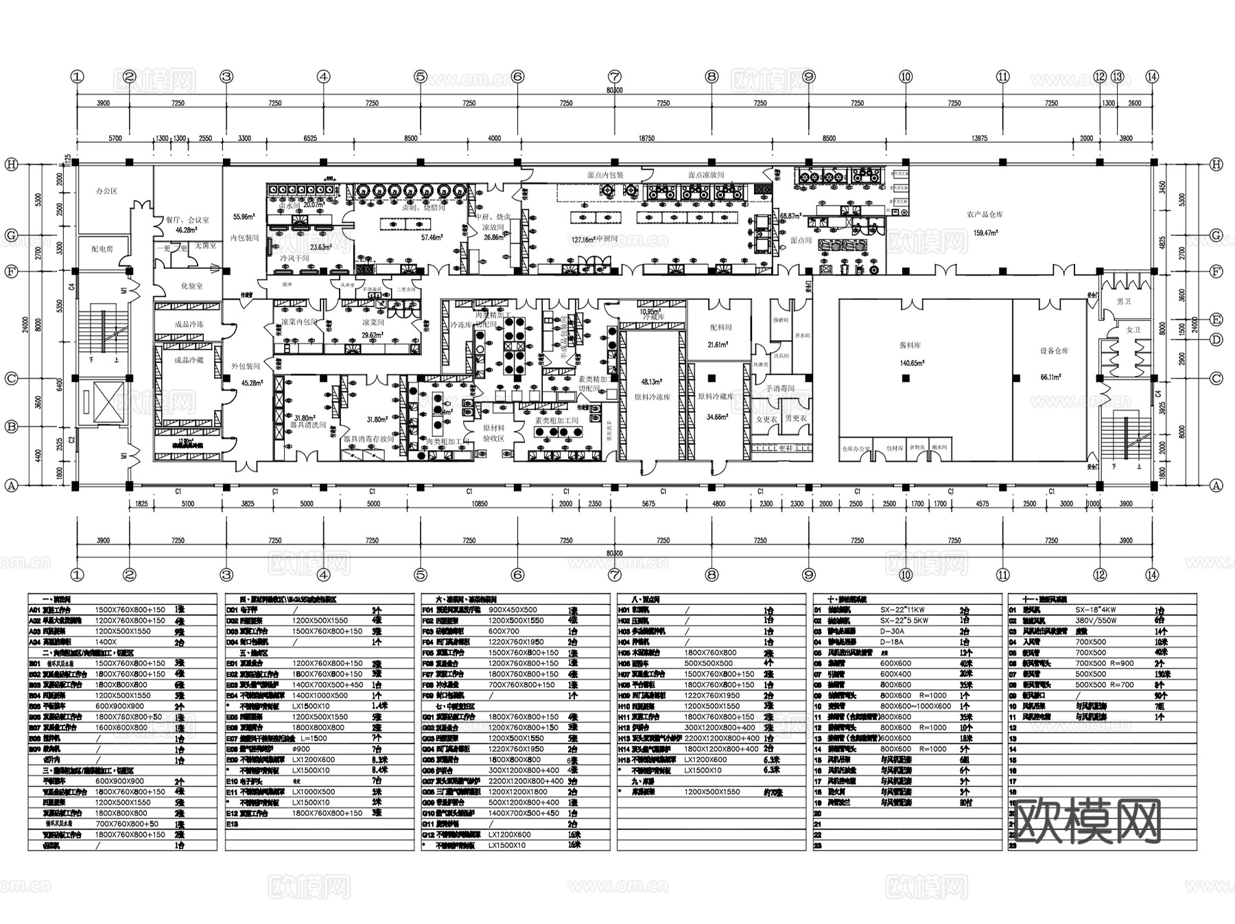 厨房饭店餐厅室内装饰平面CAD施工图集 65套cad施工图