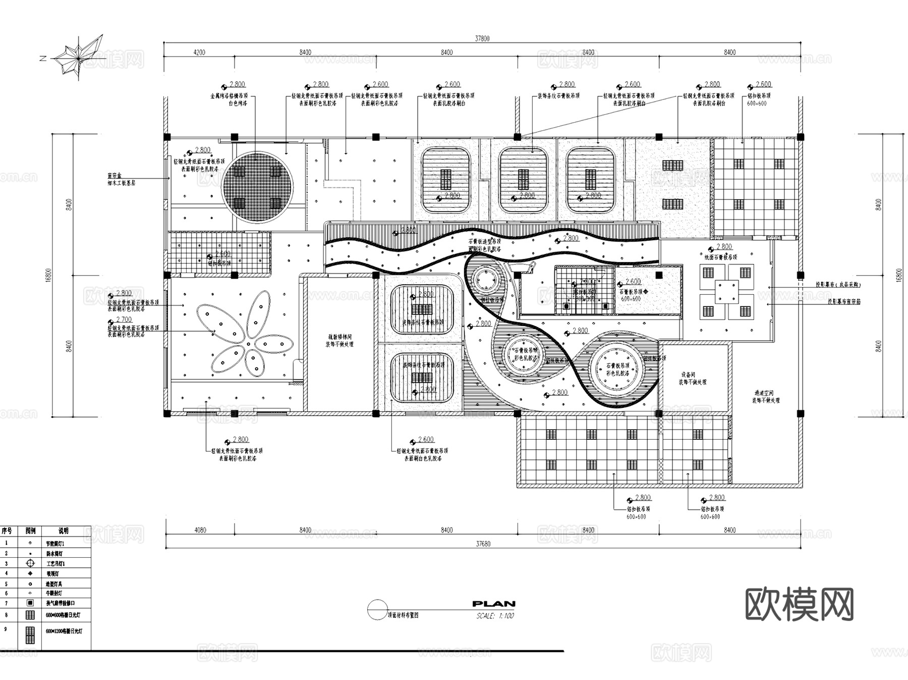 吴江山湖花园少儿艺术活动中心室内装饰CAD施工图整套cad施工图