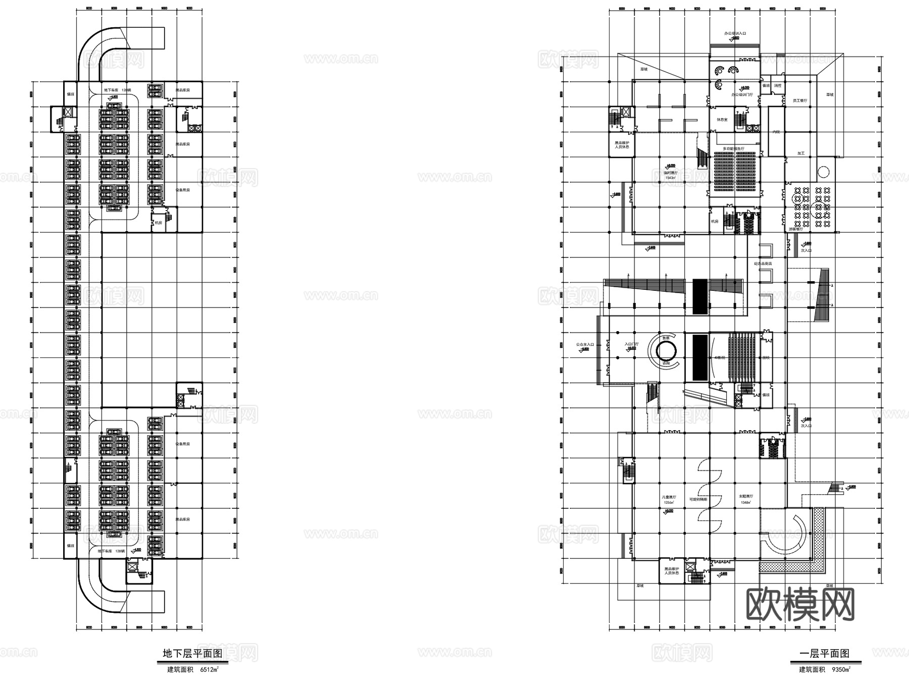 绍兴科技馆新馆建筑CAD平面施工图+SU+文本cad施工图