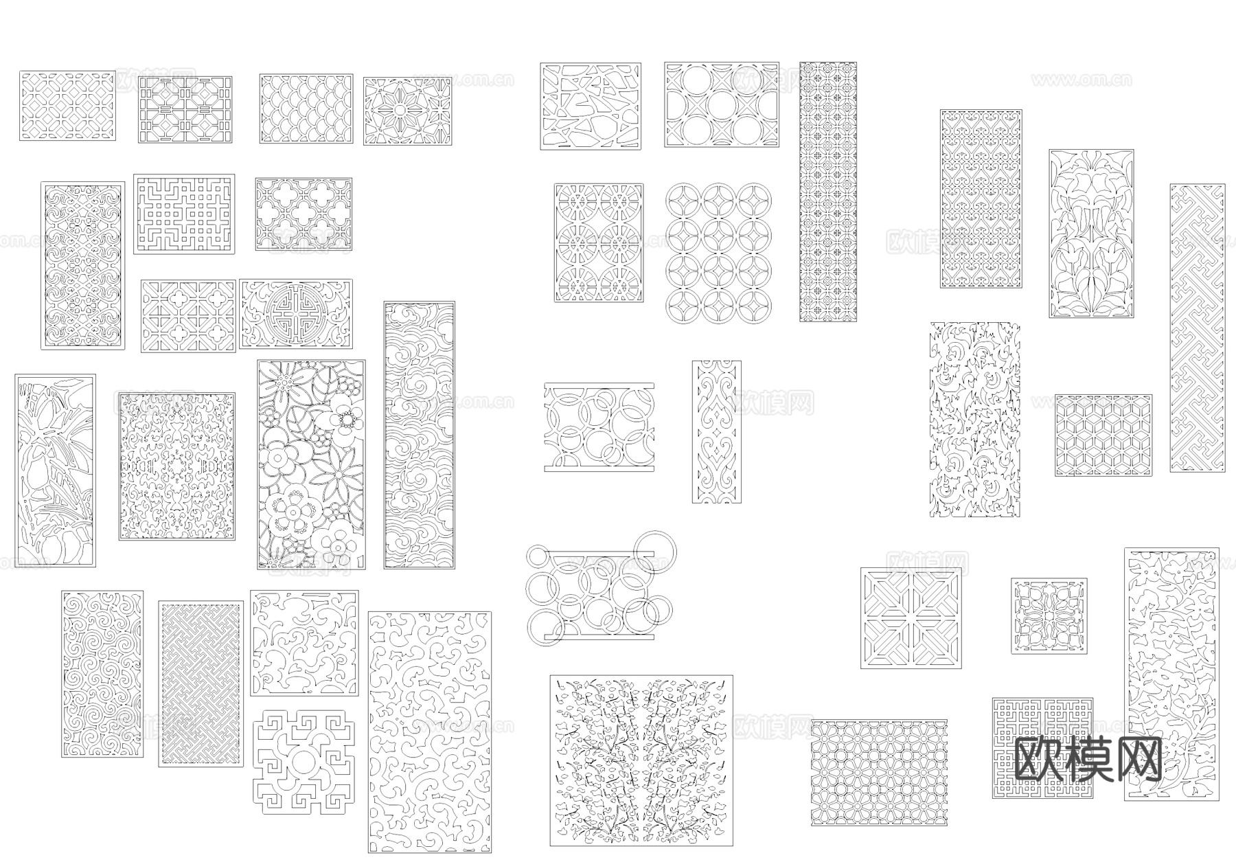 花纹雕花CAD图块图库cad施工图cad施工图
