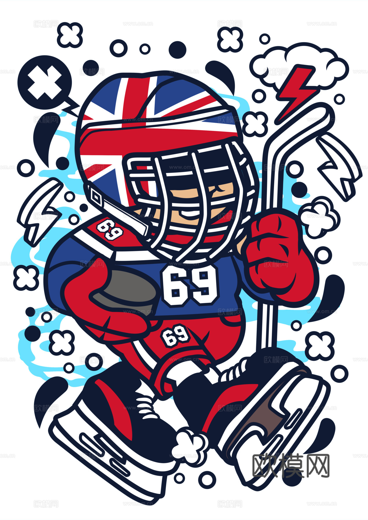 创意卡通潮流涂鸦插画印花208