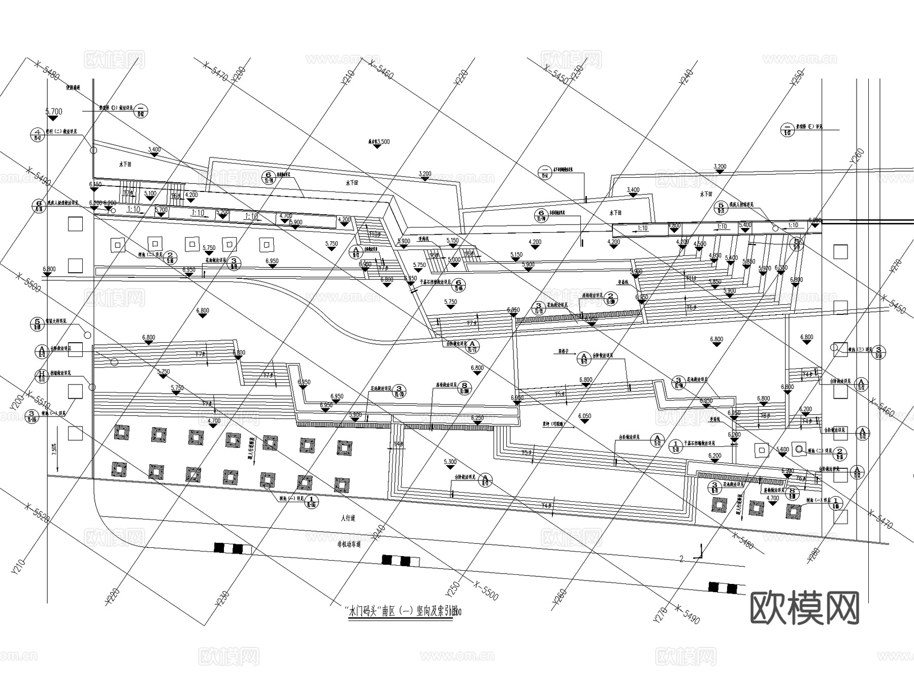 上海世博会园区后滩湿地公园景观CAD施工图+文本cad施工图