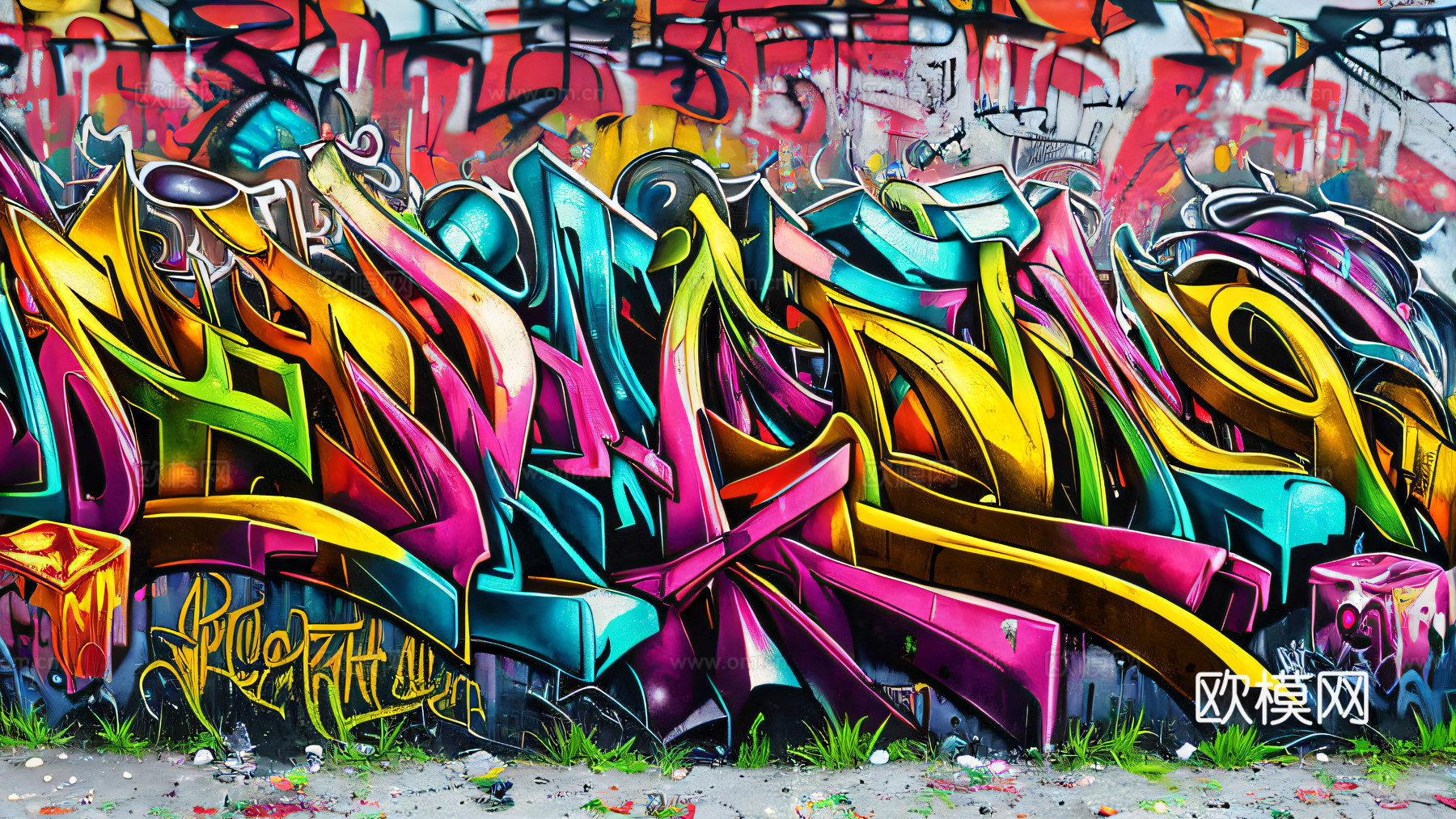 街头涂鸦绘画喷漆墙绘206下载