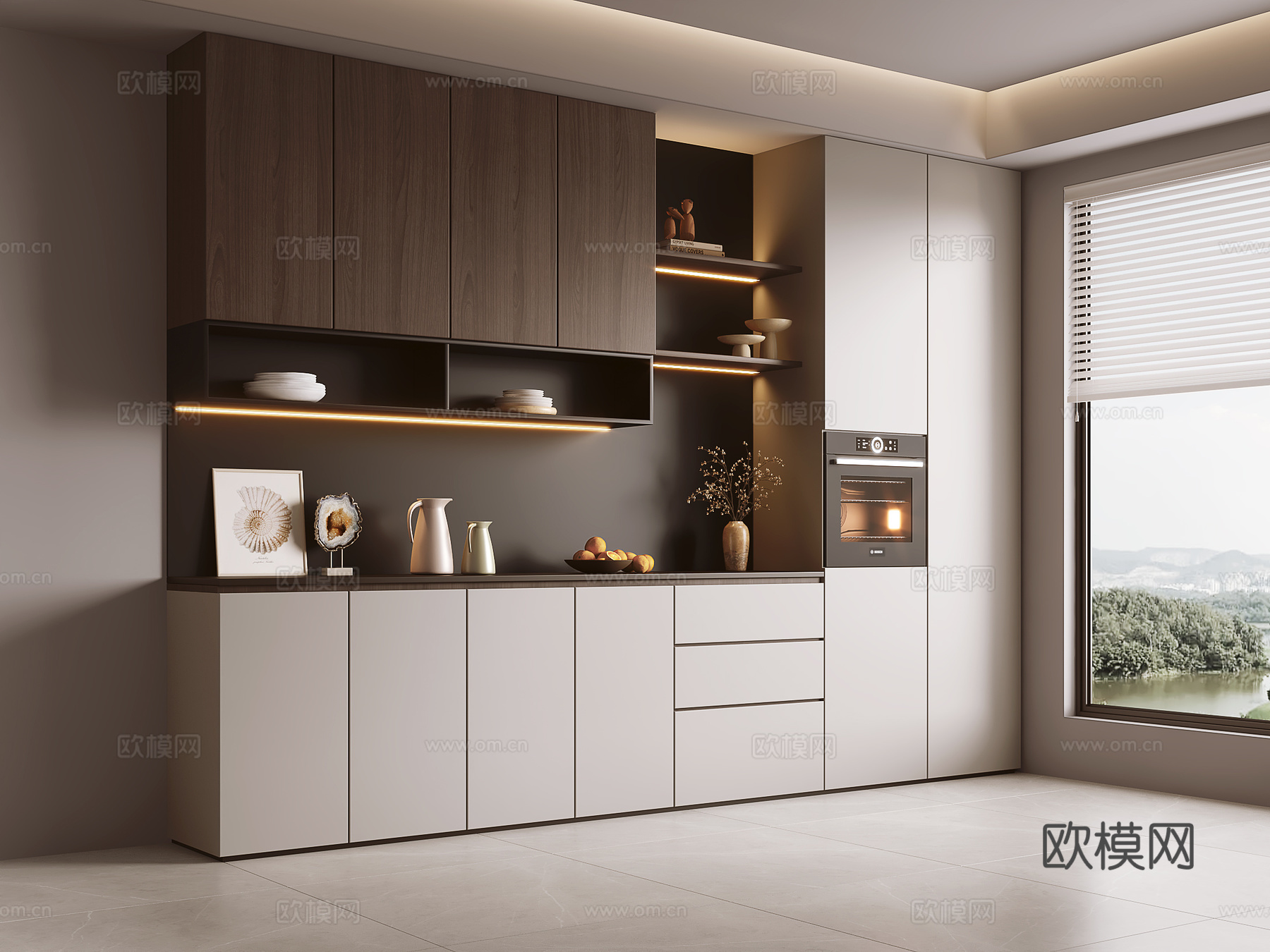 现代餐边柜su模型