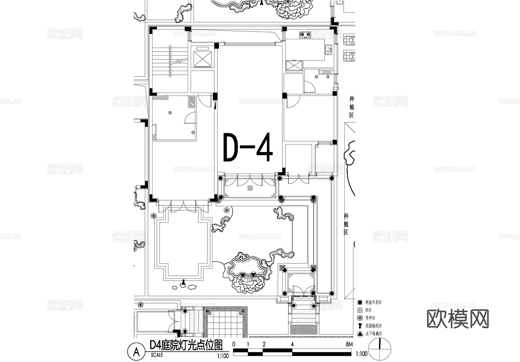 新中式别墅庭院景观平面图CAD施工图cad施工图