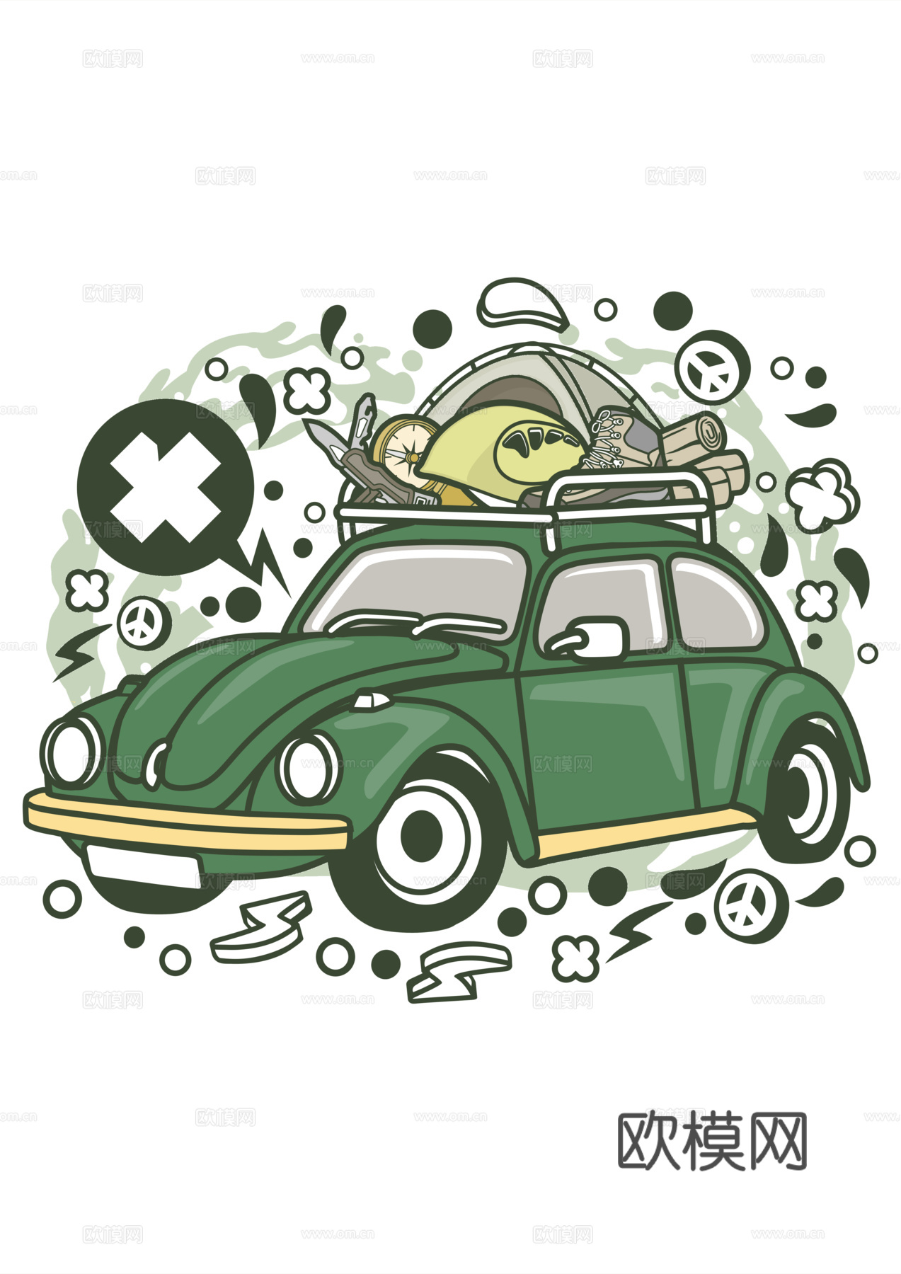 创意卡通潮流涂鸦插画印花31