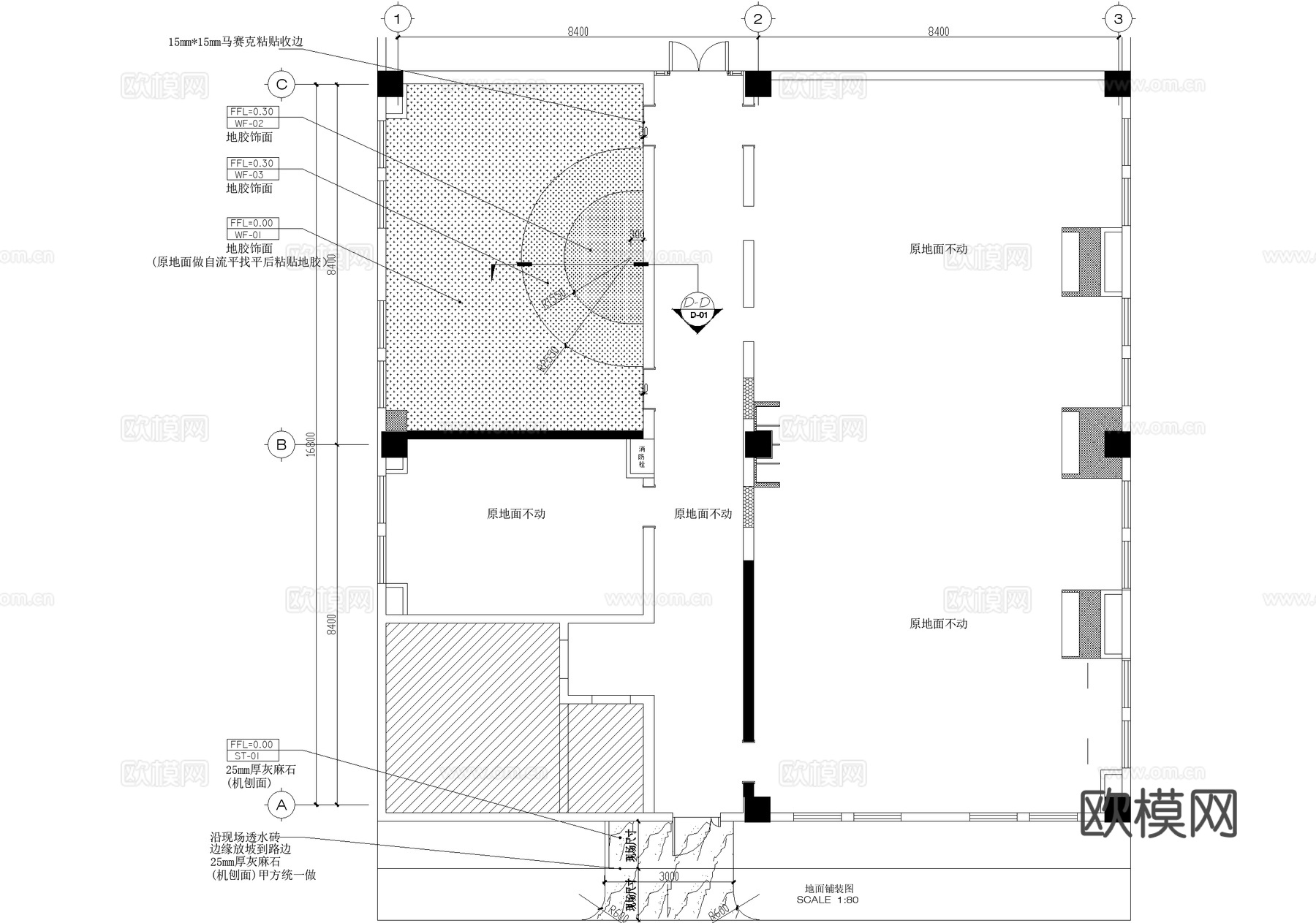 图书馆阅览室平面系统图详图cad施工图