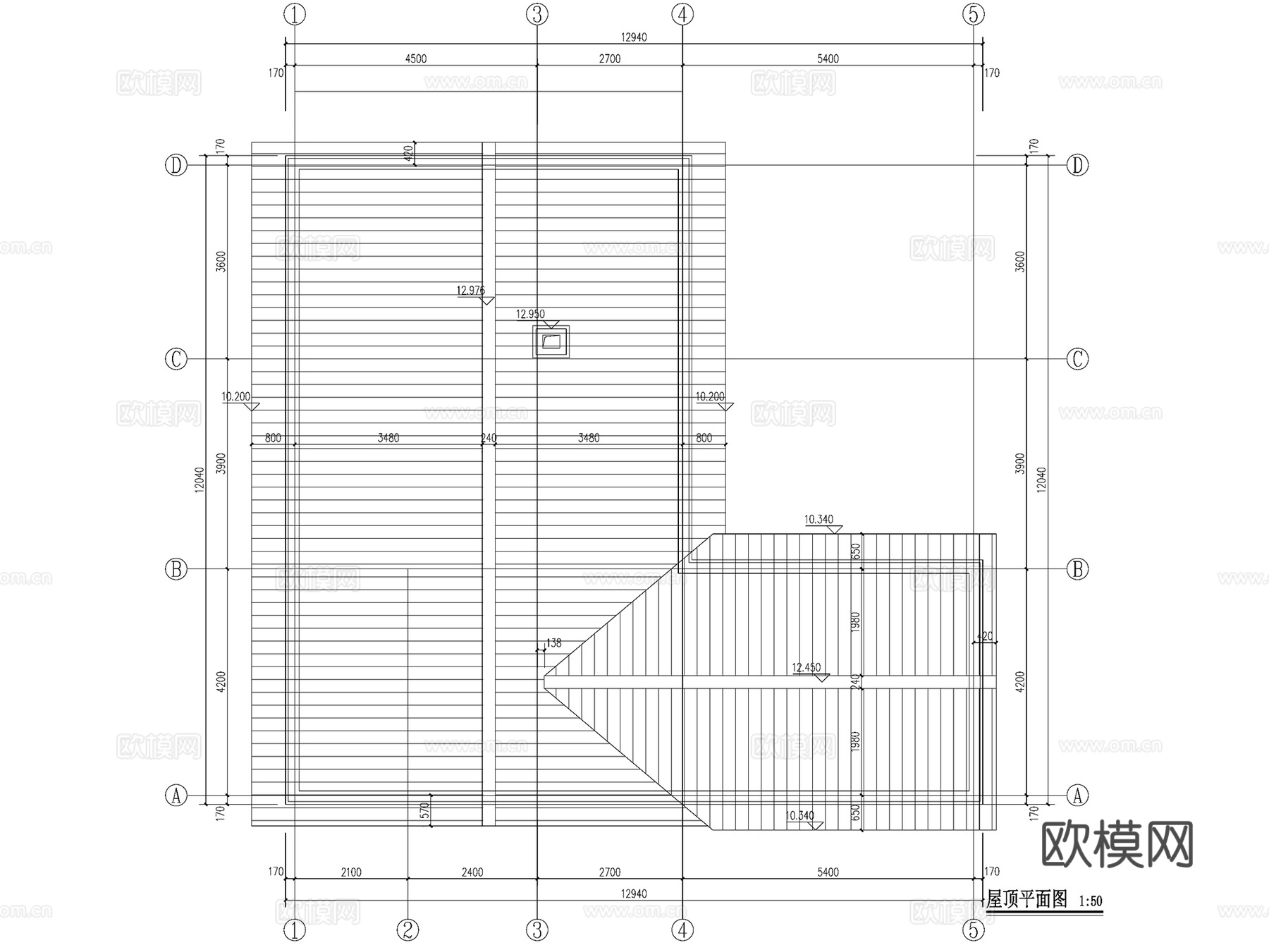 新中式三层独栋别墅乡村农村自建房住宅建筑CAD施工图cad施工图