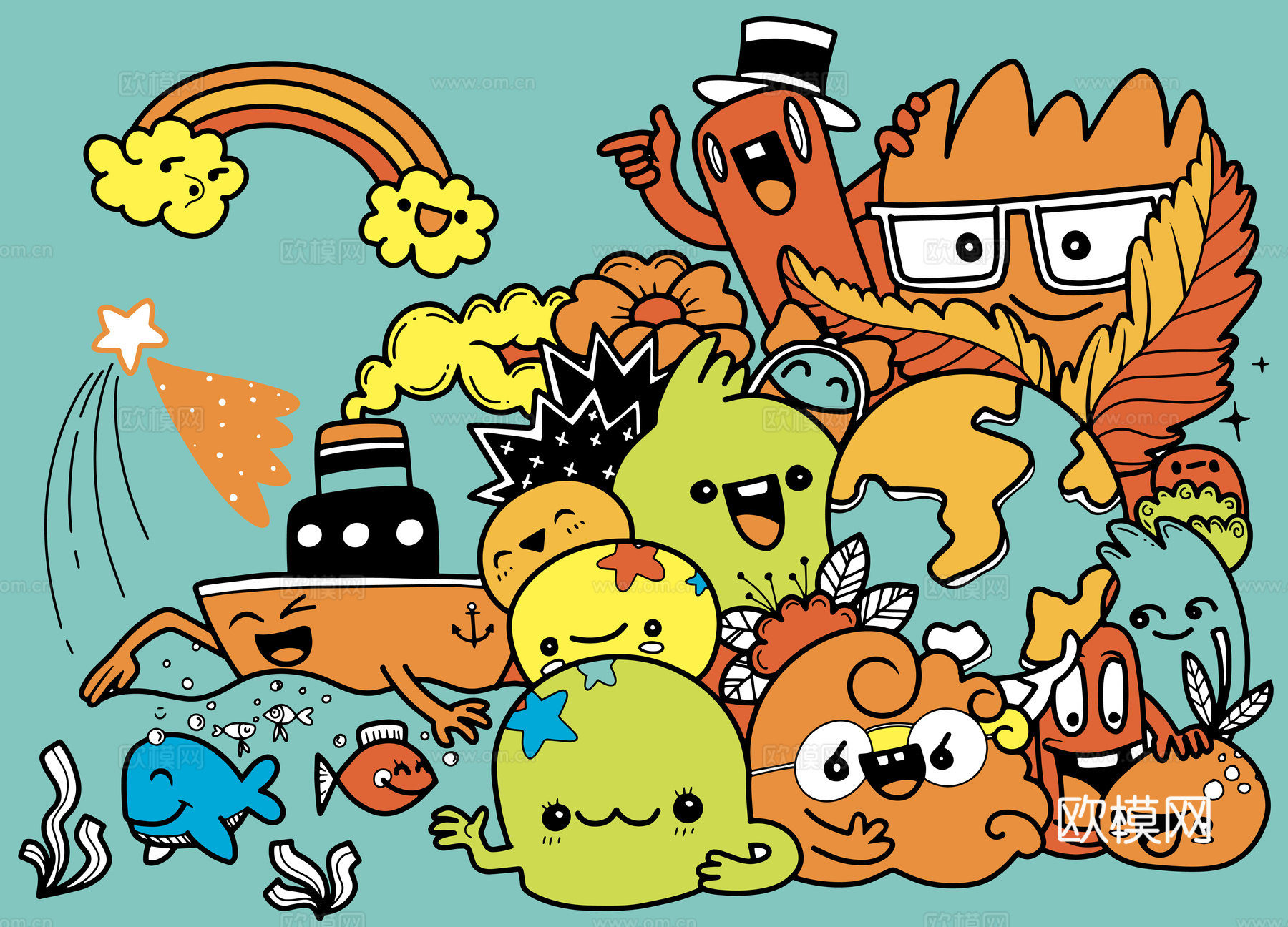 创意可爱卡通涂鸦插画133