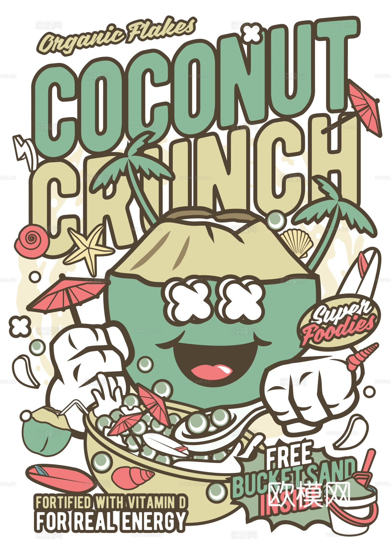 创意卡通潮流涂鸦插画印花43