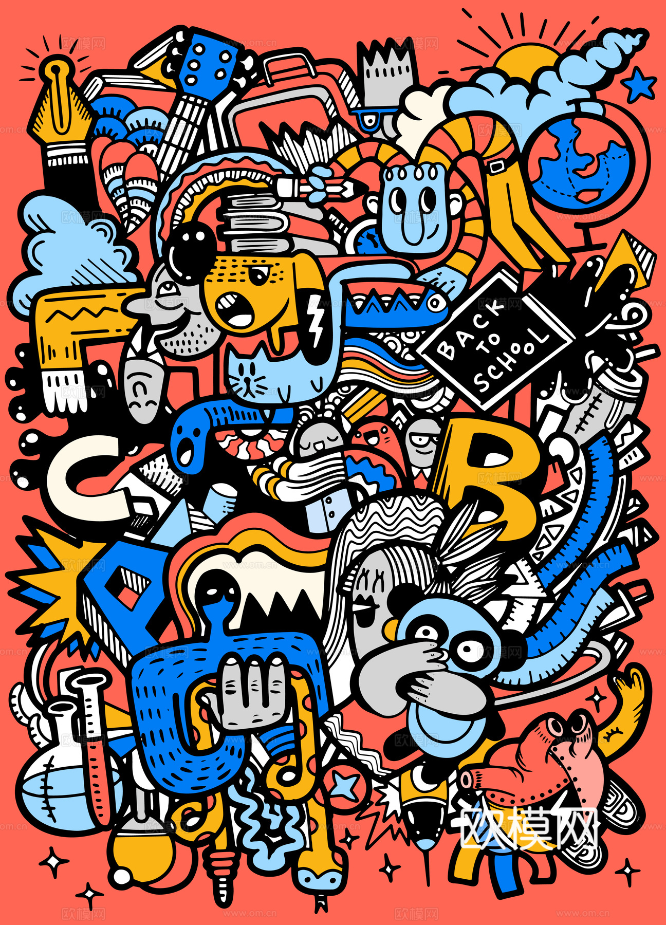 创意可爱卡通涂鸦插画173