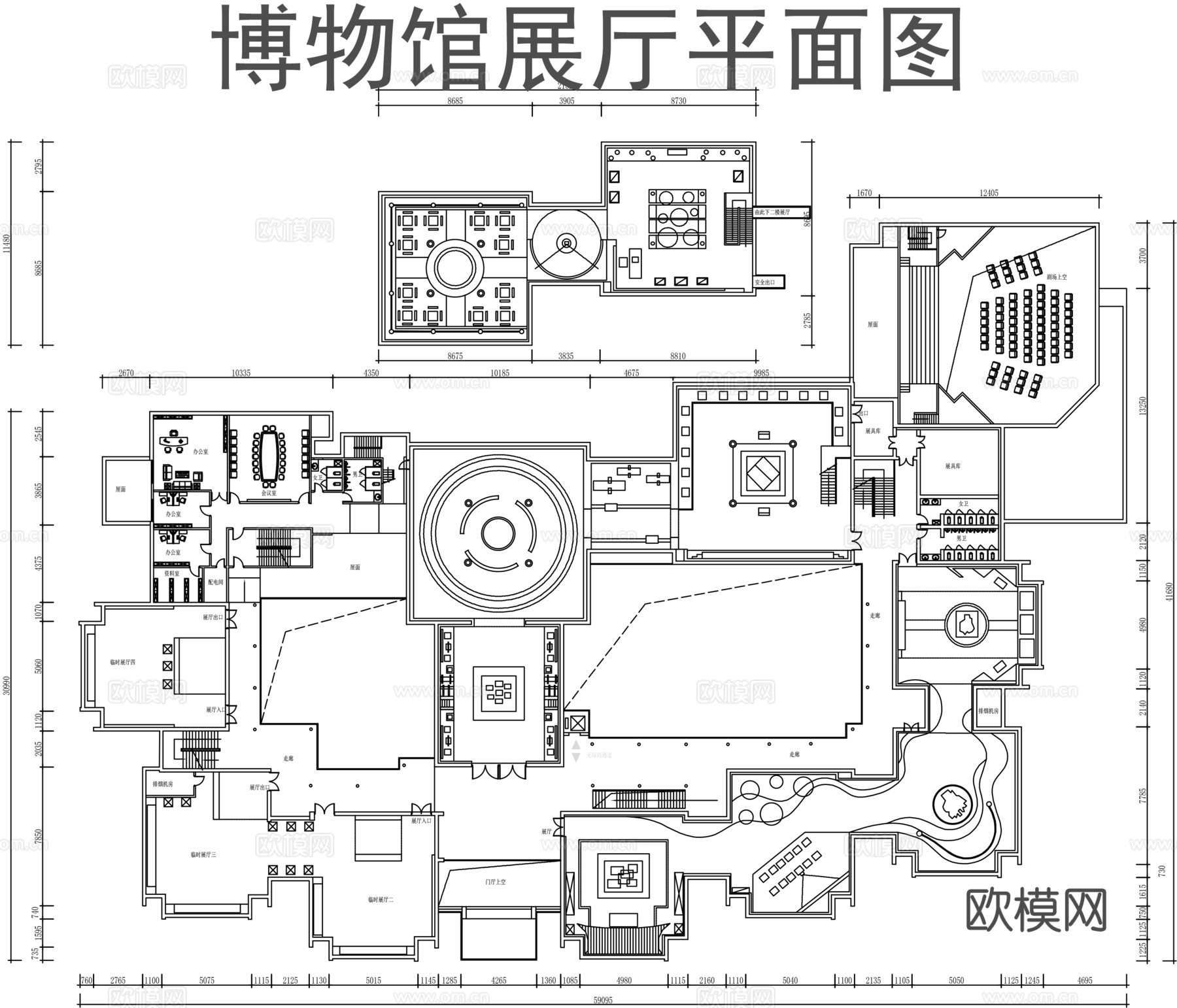 博物馆展厅平面图CADcad施工图