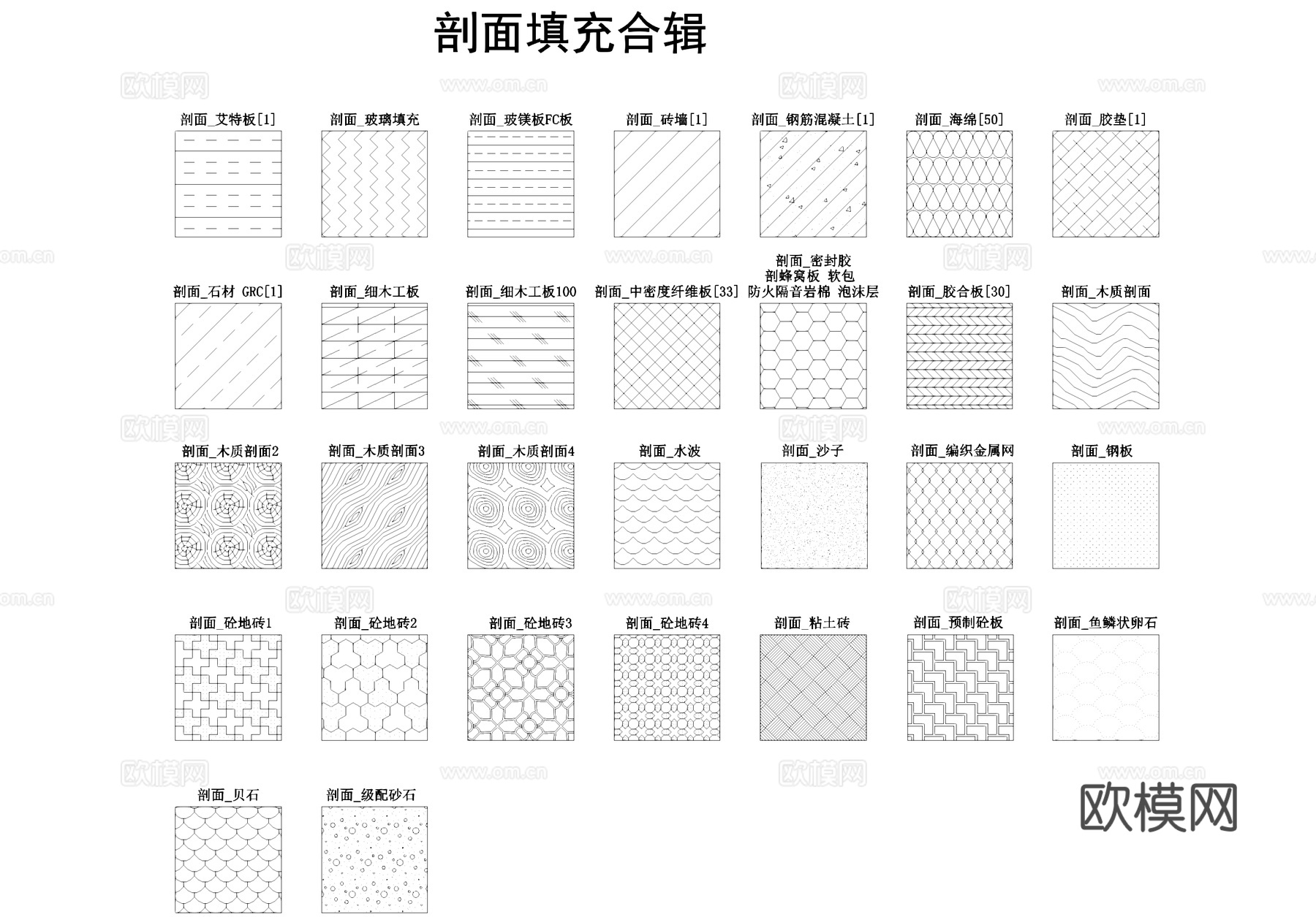 CAD填充图案cad施工图