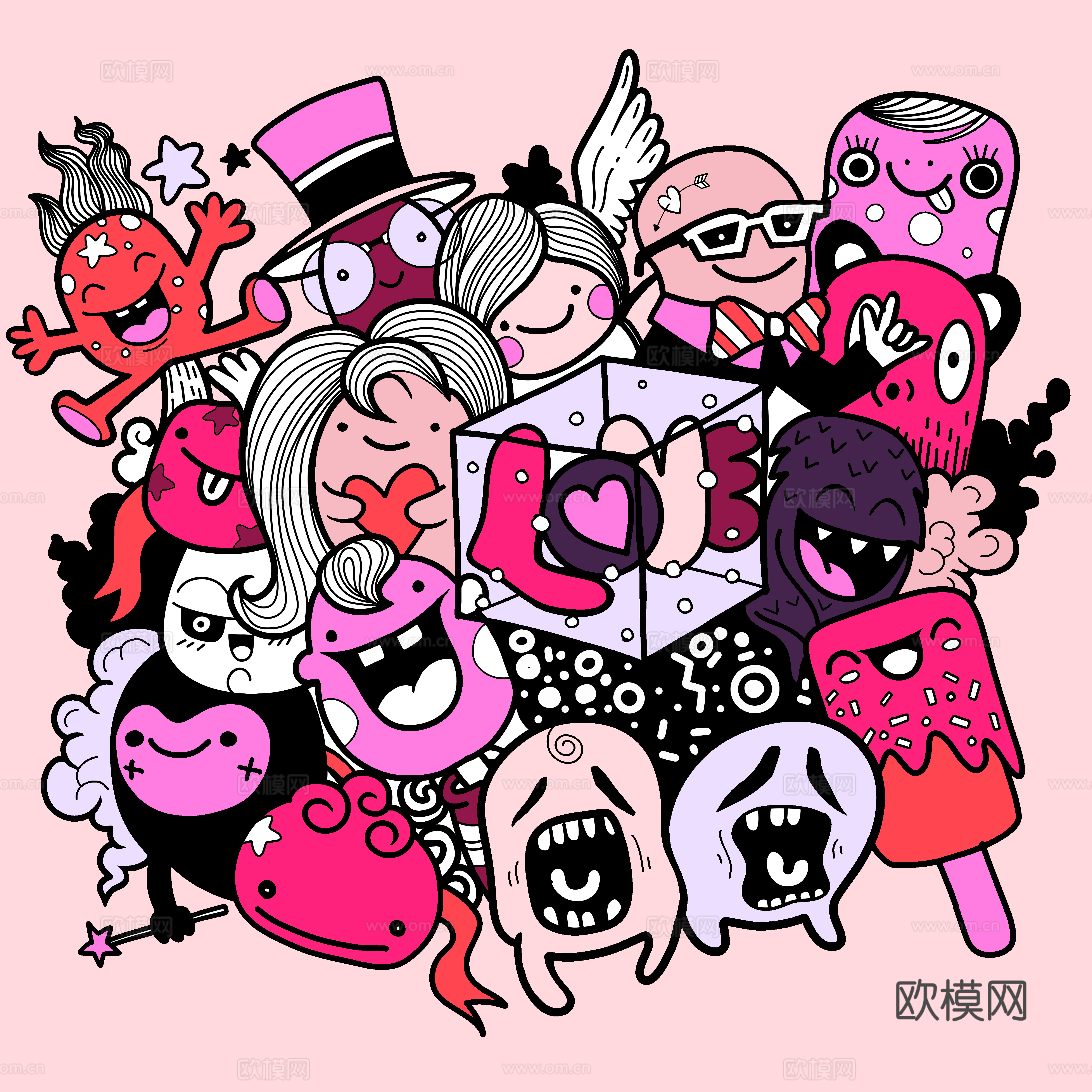 创意可爱卡通涂鸦插画118