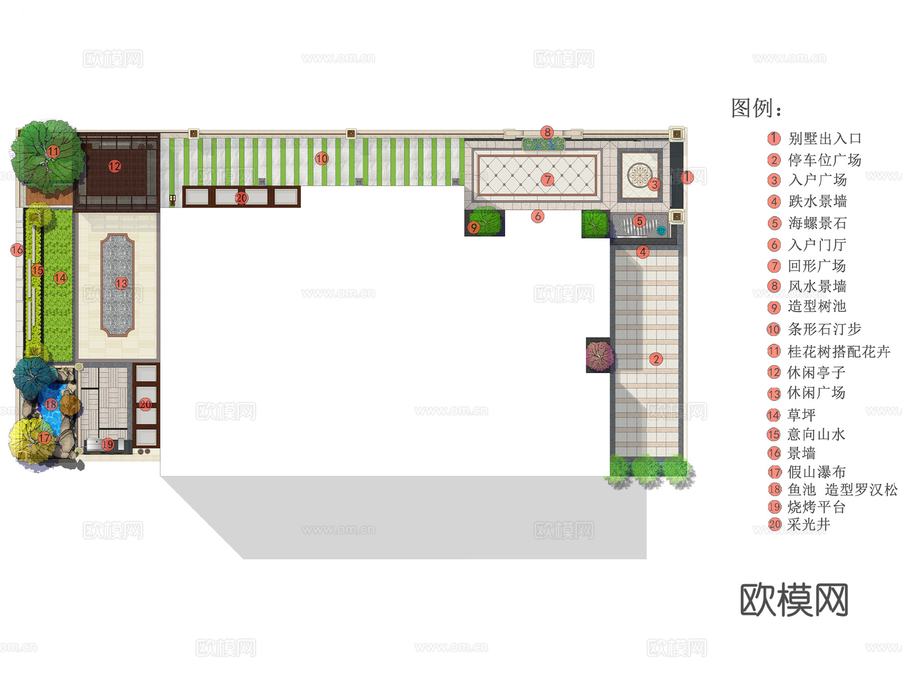 欧式别墅花园私家庭院景观CAD施工图cad施工图
