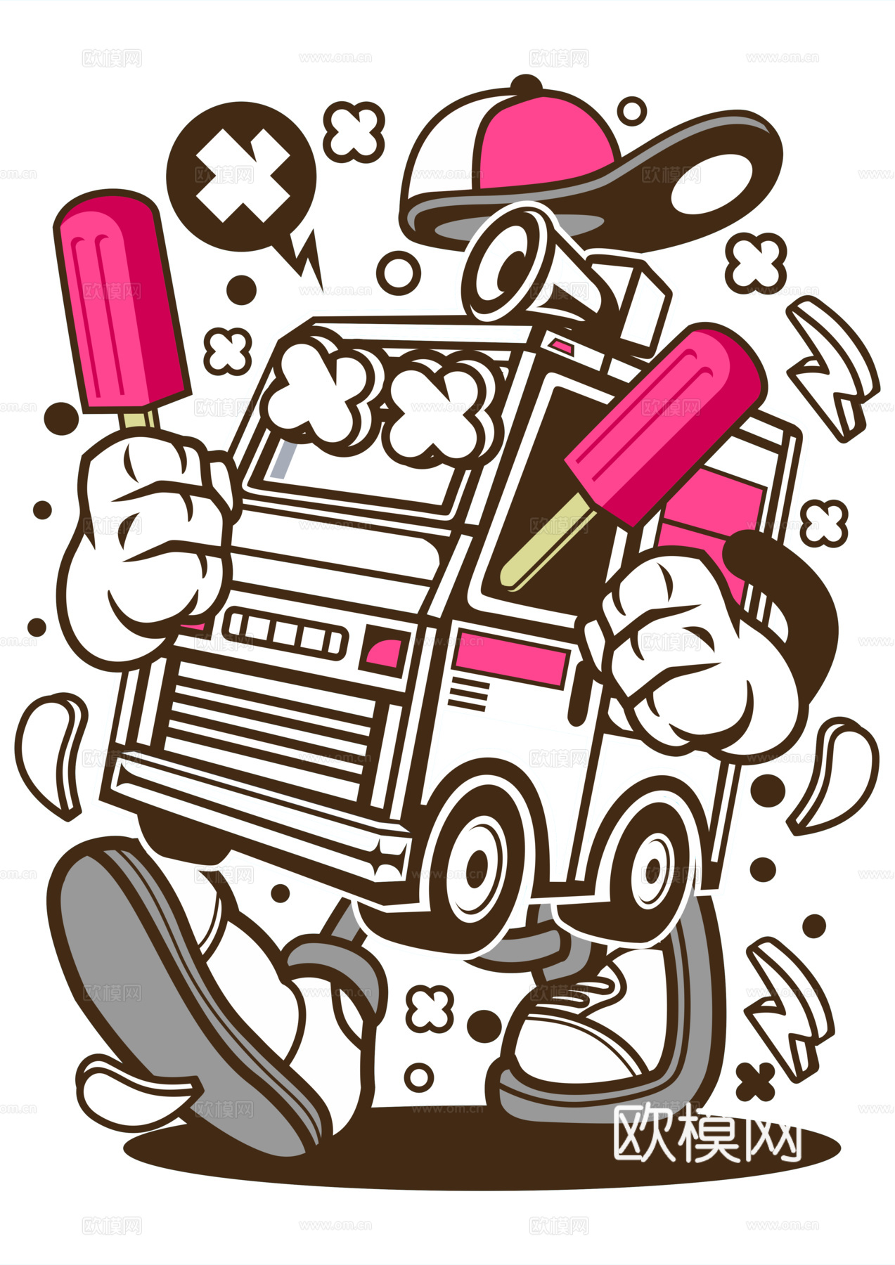 创意卡通潮流涂鸦插画印花92