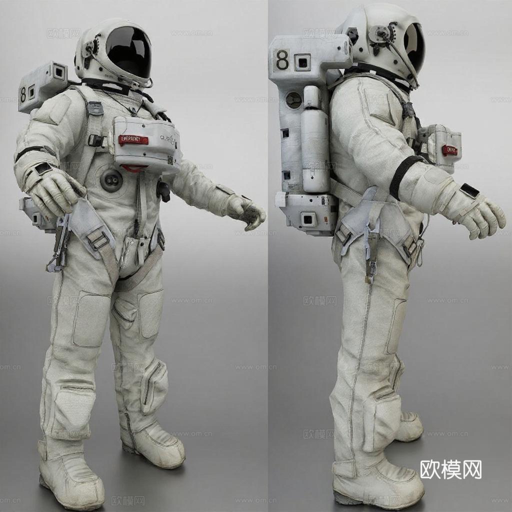 高精度宇航员3D模型 科幻装备概念设计 游戏影视工业风角色资产免费3d模型