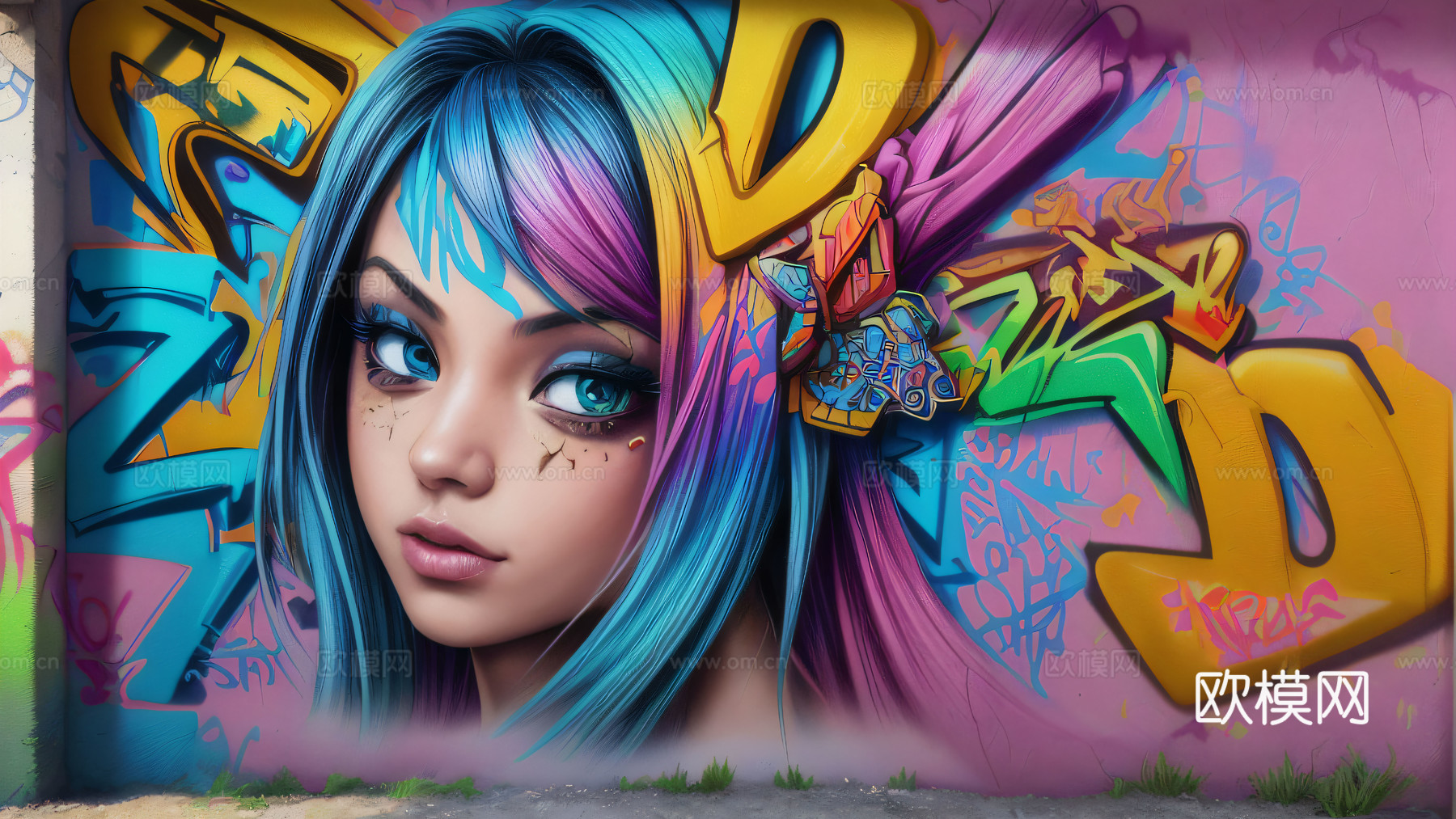 街头涂鸦绘画喷漆墙绘129下载