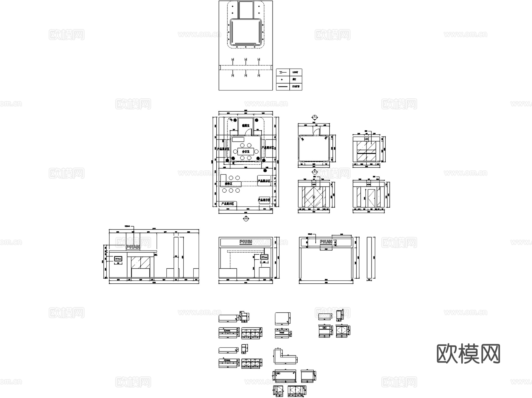 PIUSI产品展厅展台室内工装CAD施工图cad施工图