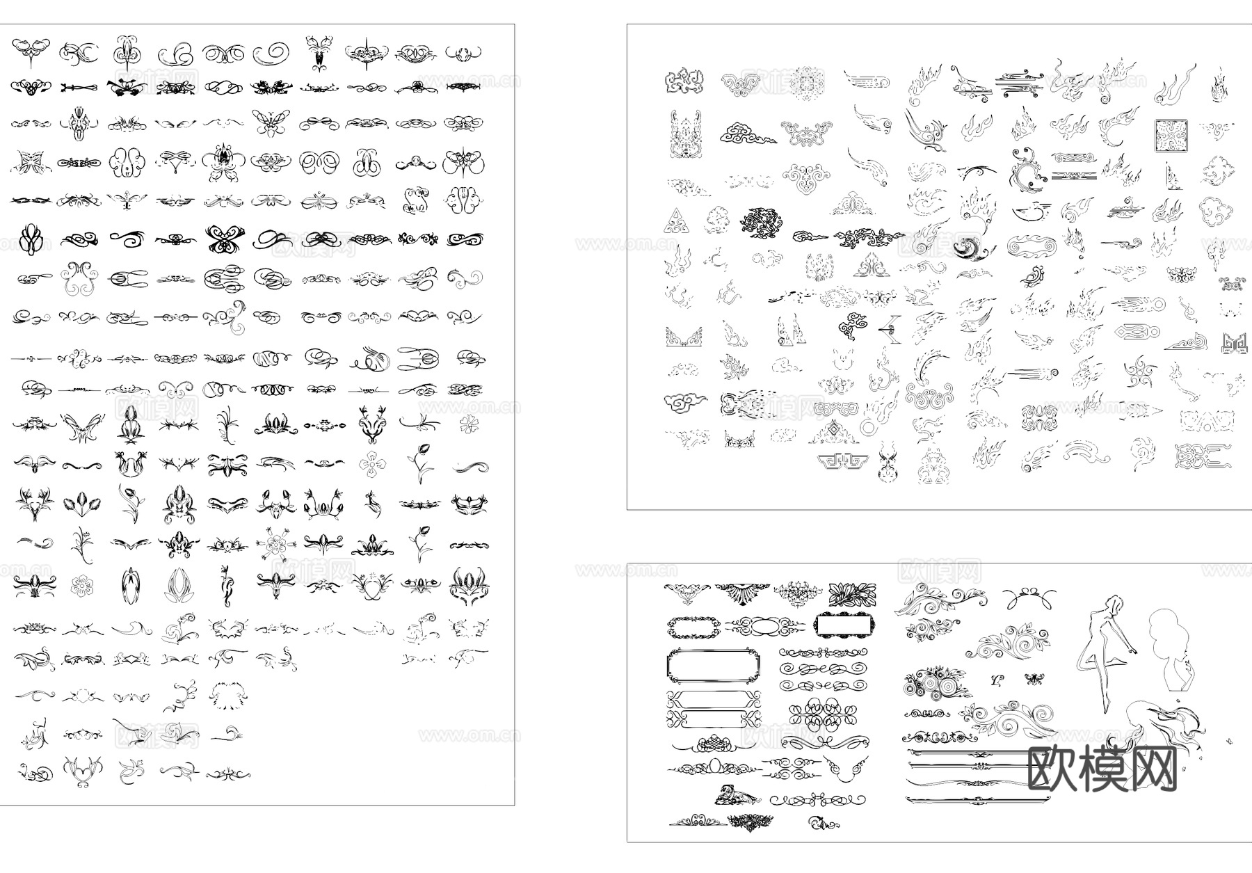 纹样花纹雕花CAD图库cad施工图