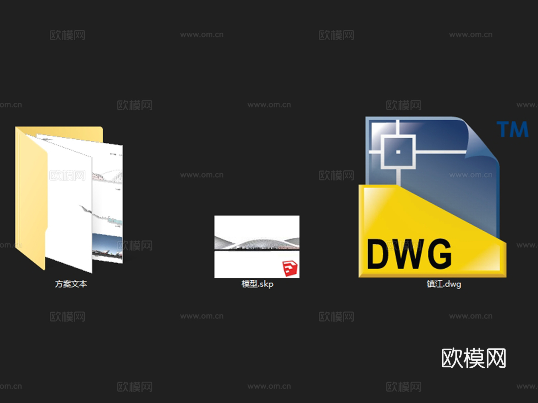 镇江文化艺术中心建筑平面CAD+SU+文本cad施工图