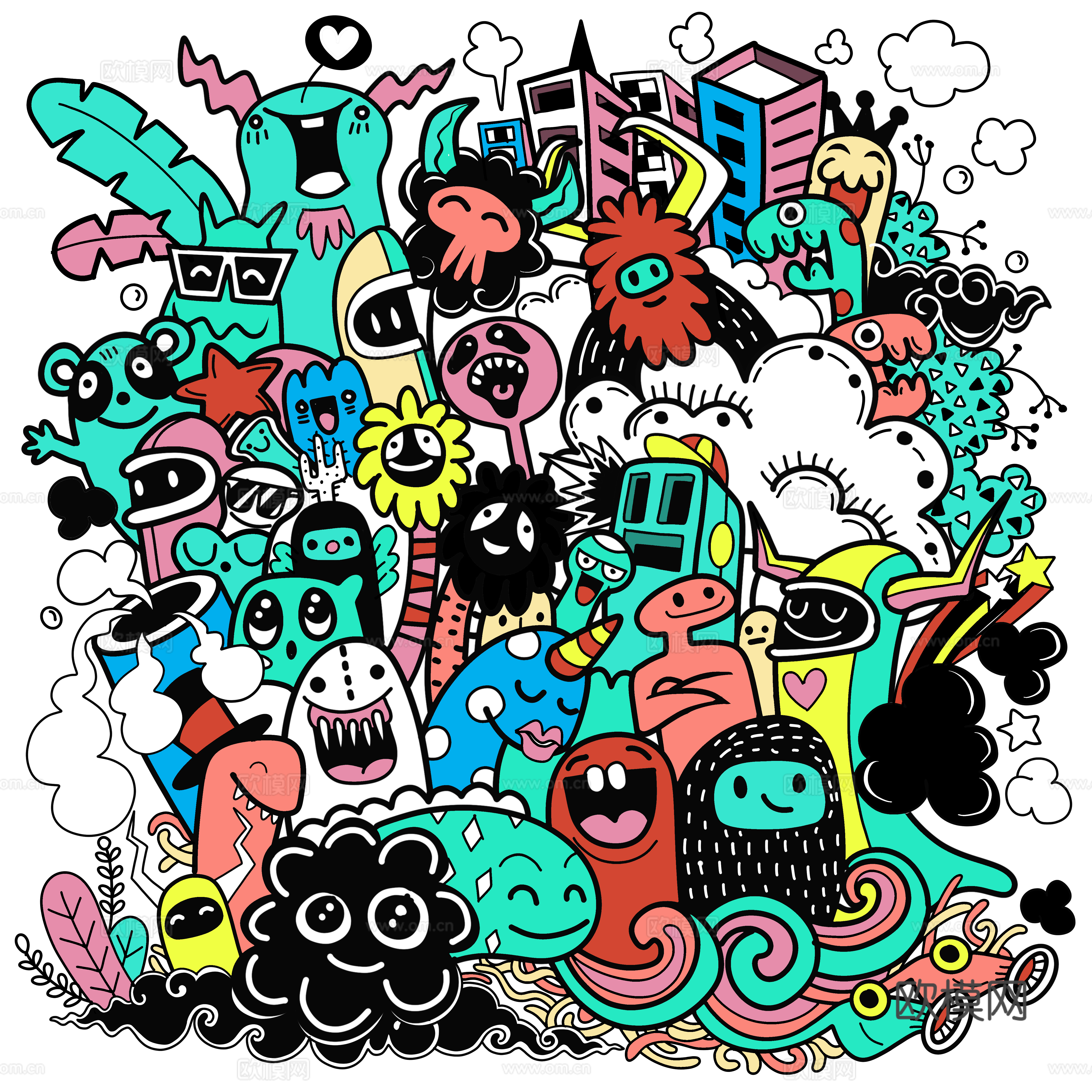 创意可爱卡通涂鸦插画120