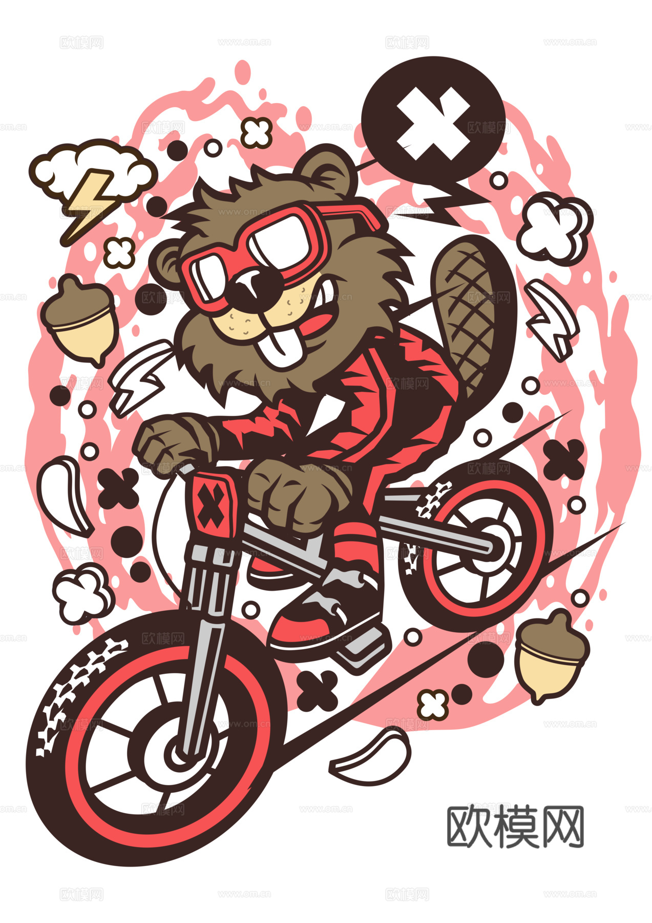 创意卡通潮流涂鸦插画印花17