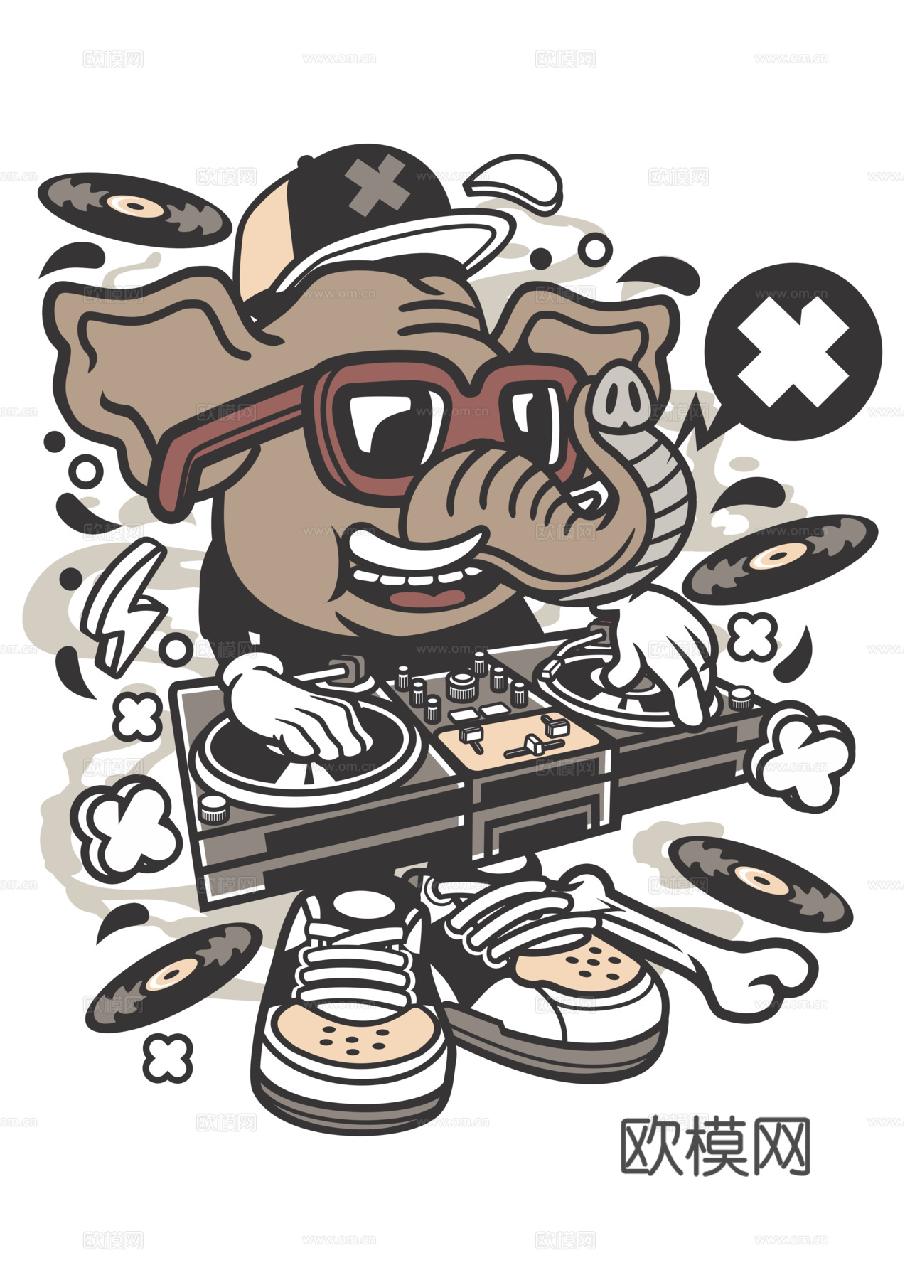 创意卡通潮流涂鸦插画印花60