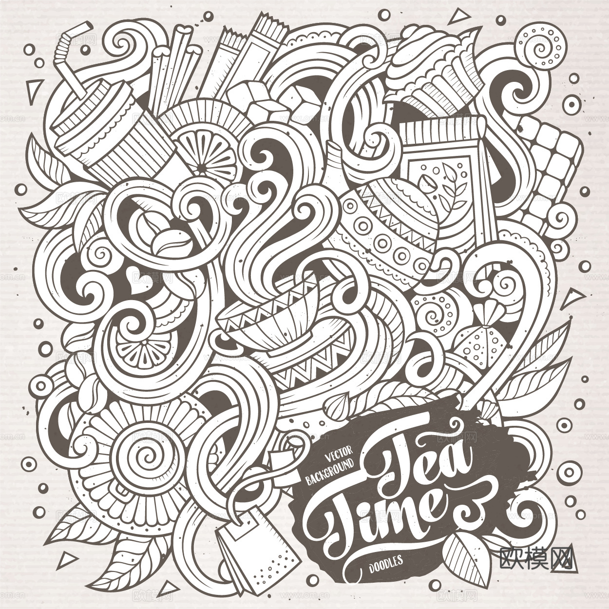 潮流缠绕涂鸦插画20