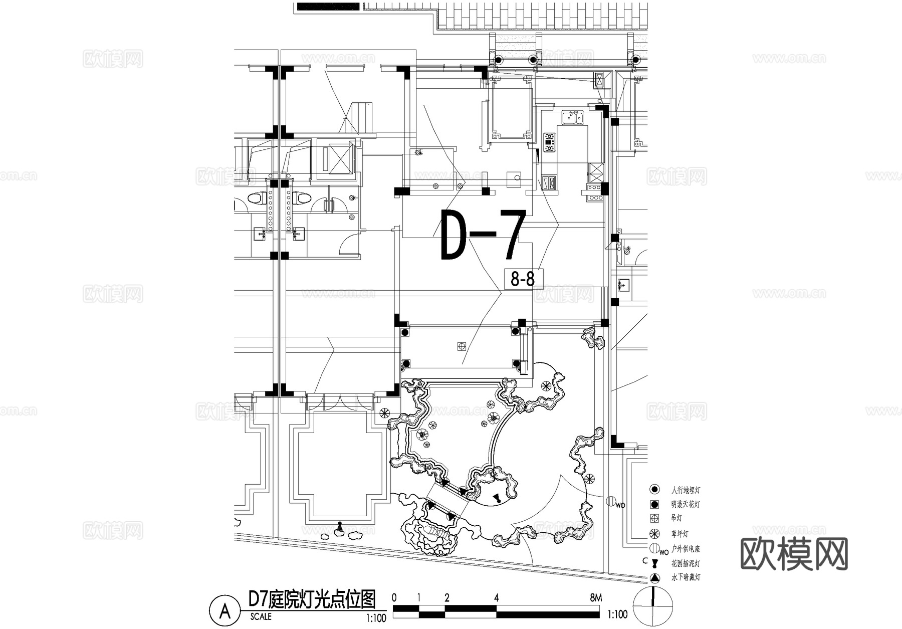 新中式别墅庭院景观平面图CAD施工图cad施工图