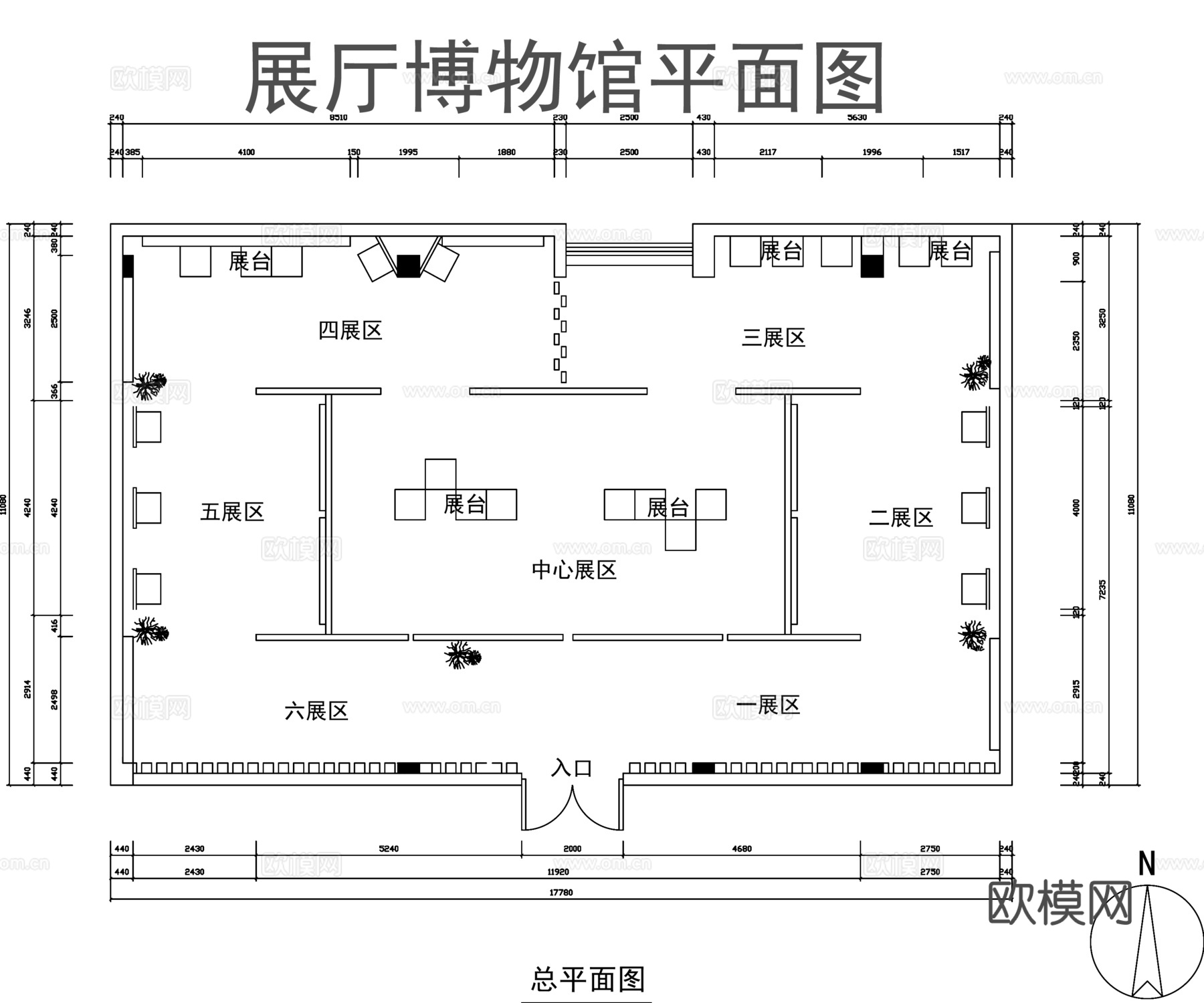 展厅布局平面图cadcad施工图