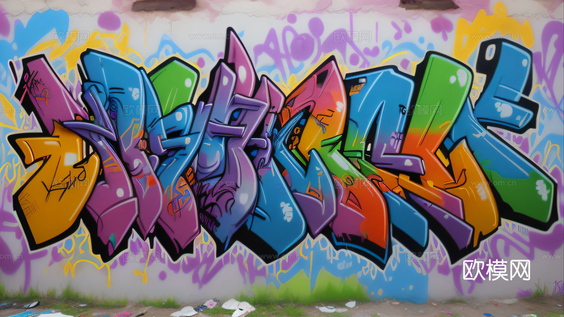 街头涂鸦绘画喷漆墙绘132下载