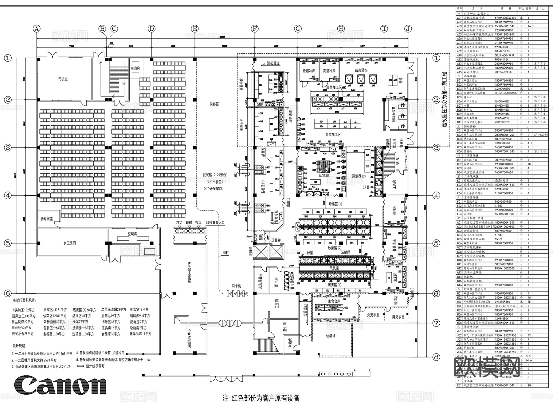 厨房饭店餐厅室内装饰平面CAD施工图集 65套cad施工图