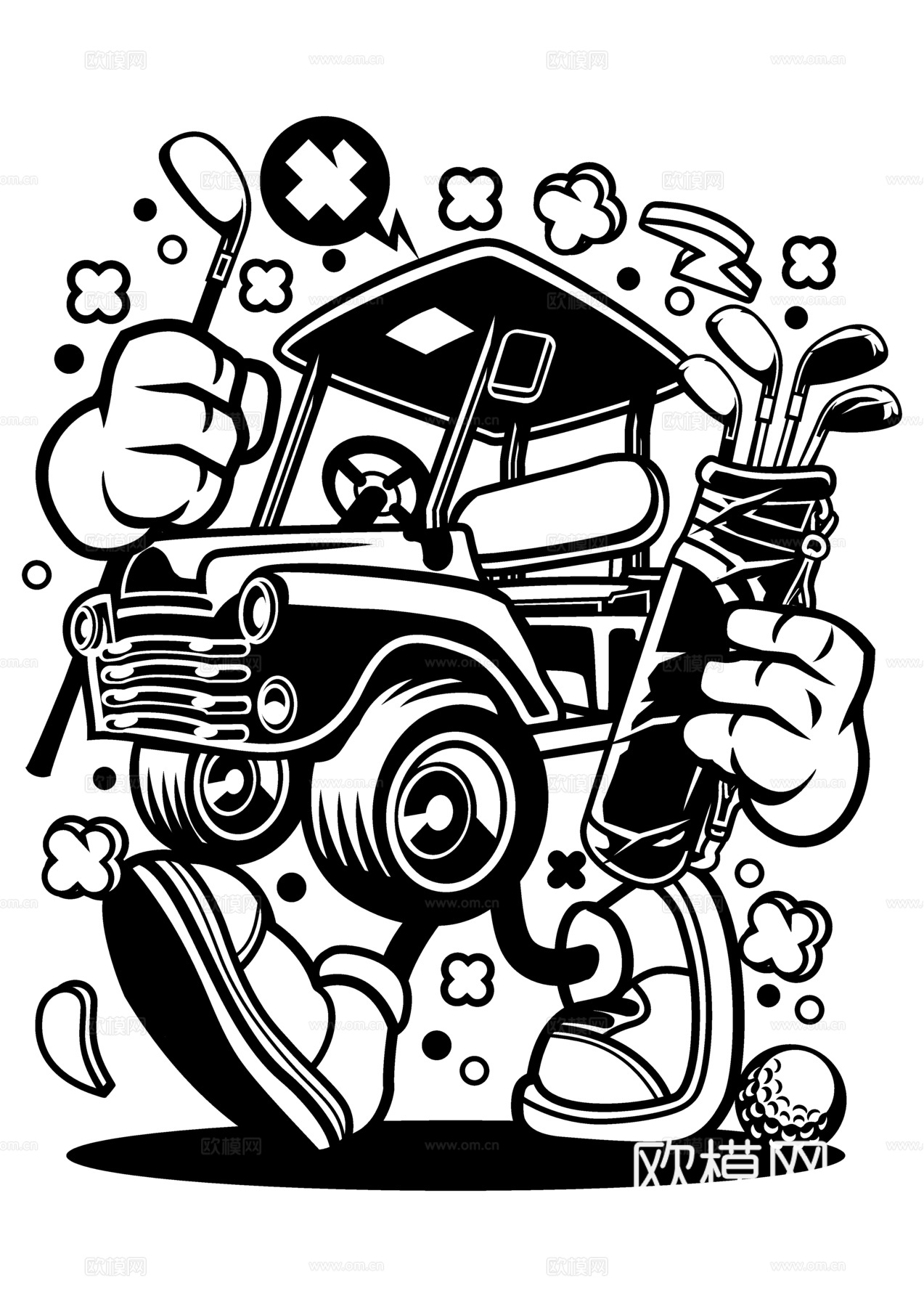 创意卡通潮流涂鸦插画印花78下载