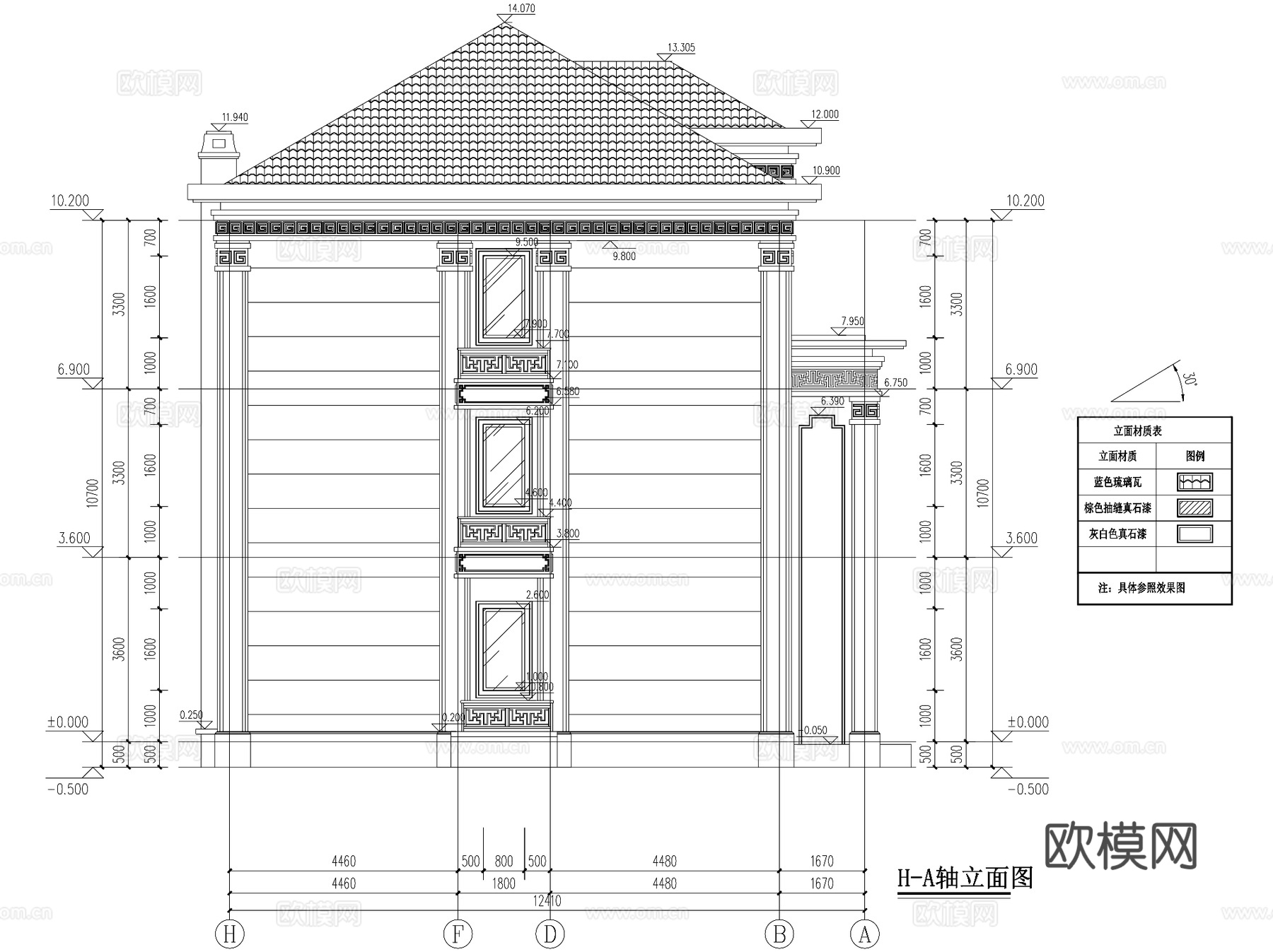 新中式三层独栋别墅乡村农村自建房住宅建筑CAD施工图cad施工图