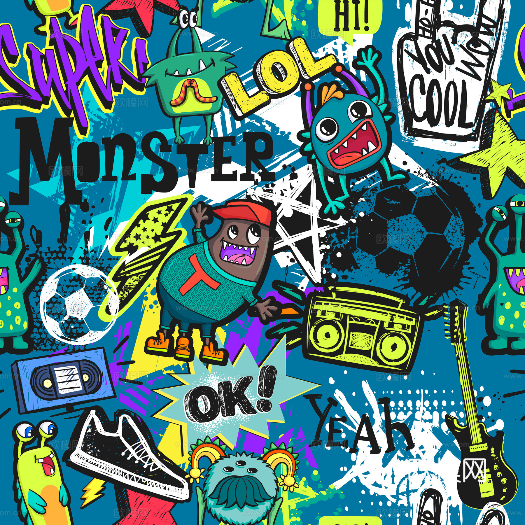 创意动感涂鸦插画101