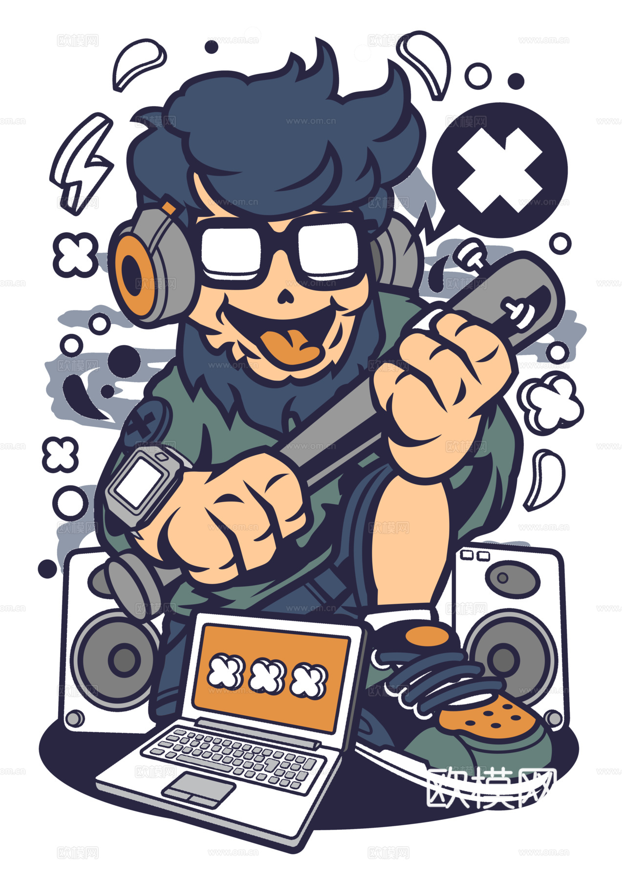 创意卡通潮流涂鸦插画印花192