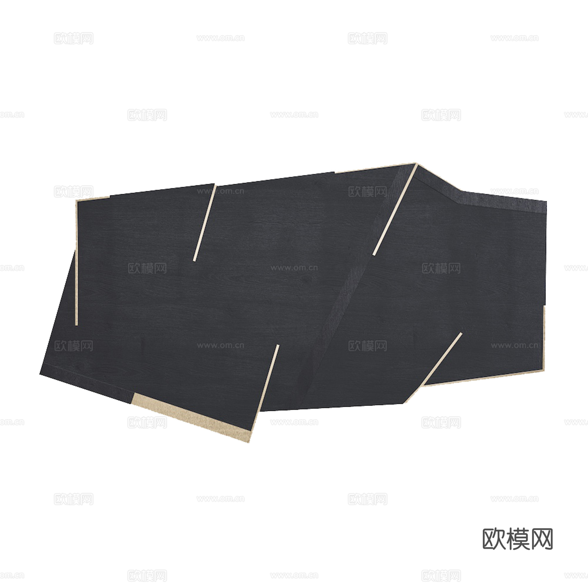 现代异形茶几su模型