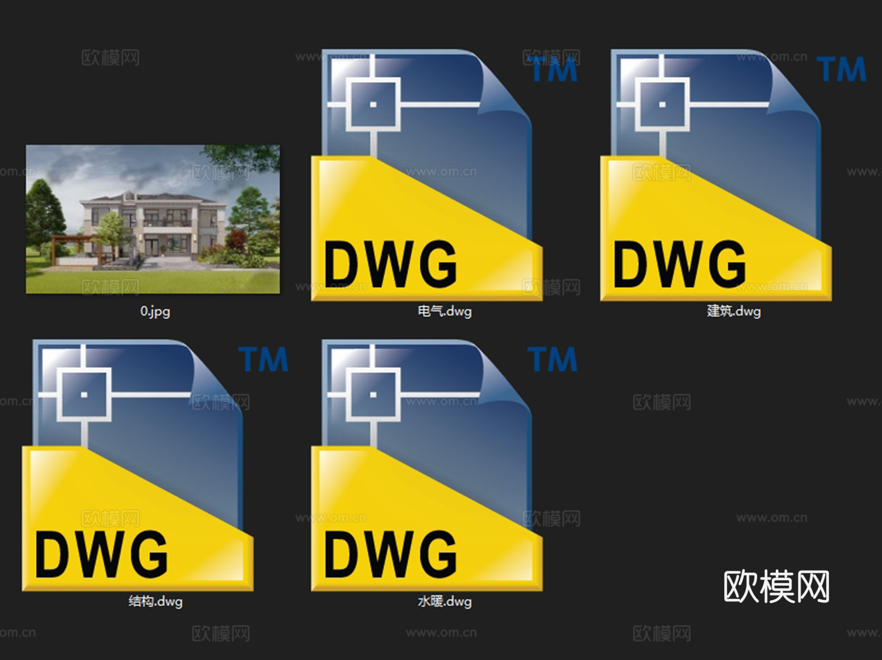 新中式二层独栋别墅农村乡村自建房建筑CAD施工图cad施工图
